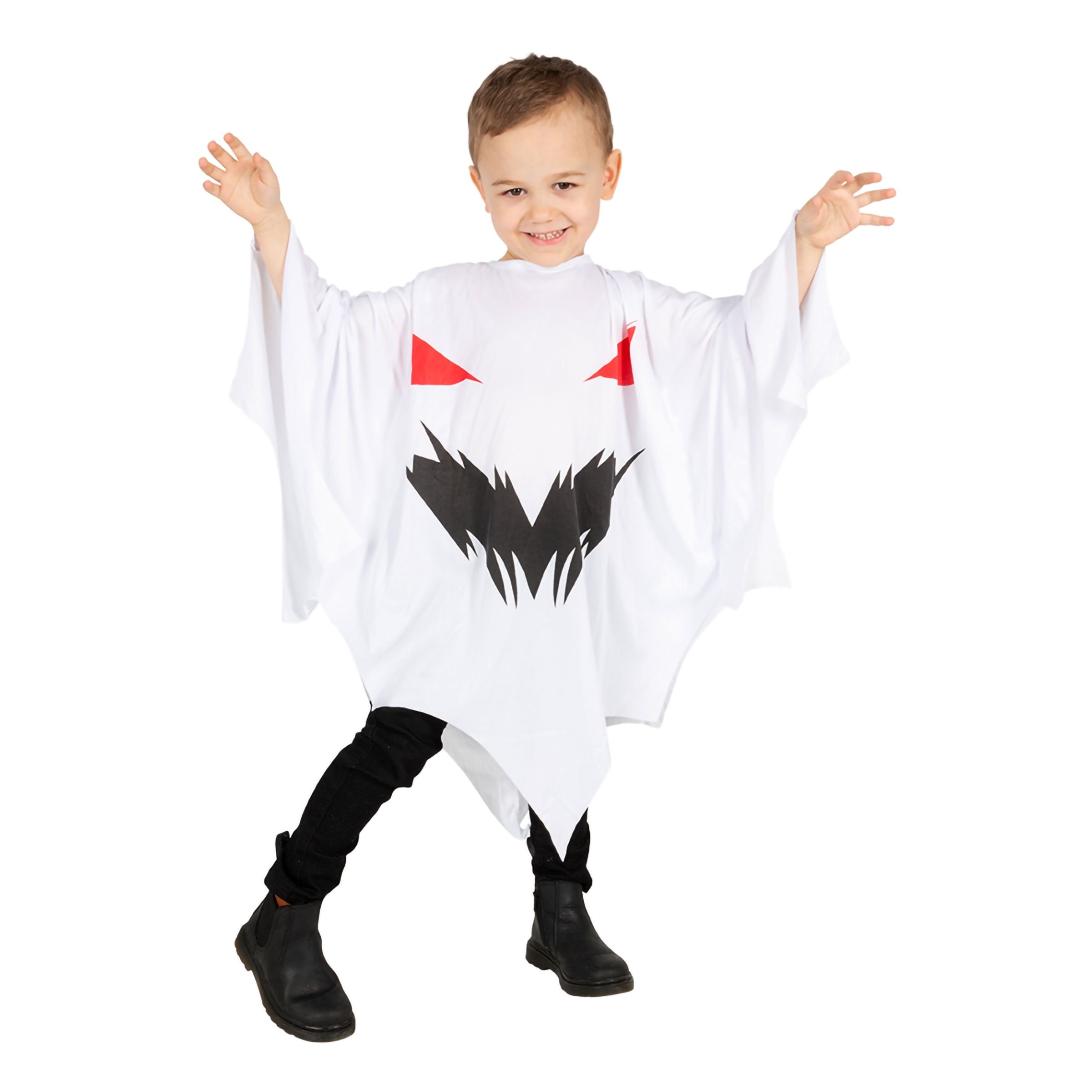 Läskig Spöke Poncho Barn Maskeraddräkt - One size