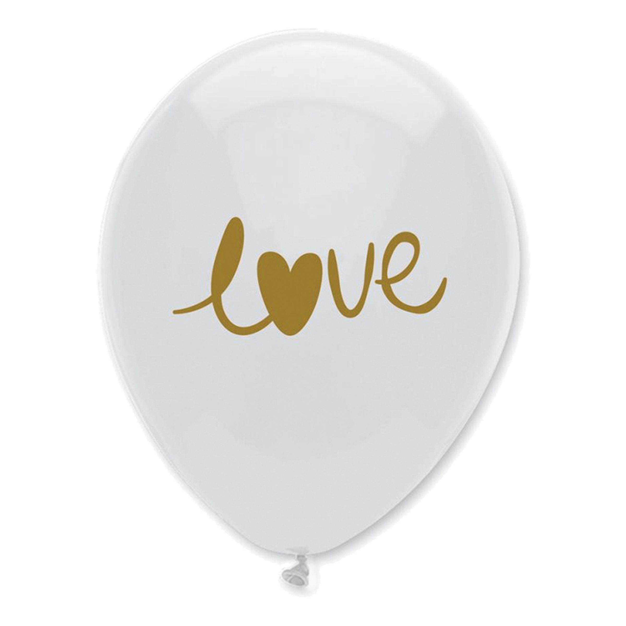 Ballonger LOVE Vit/Guld - 100-pack | Hem - Festartiklar - Ballonger - Latexballonger | Pryloteket