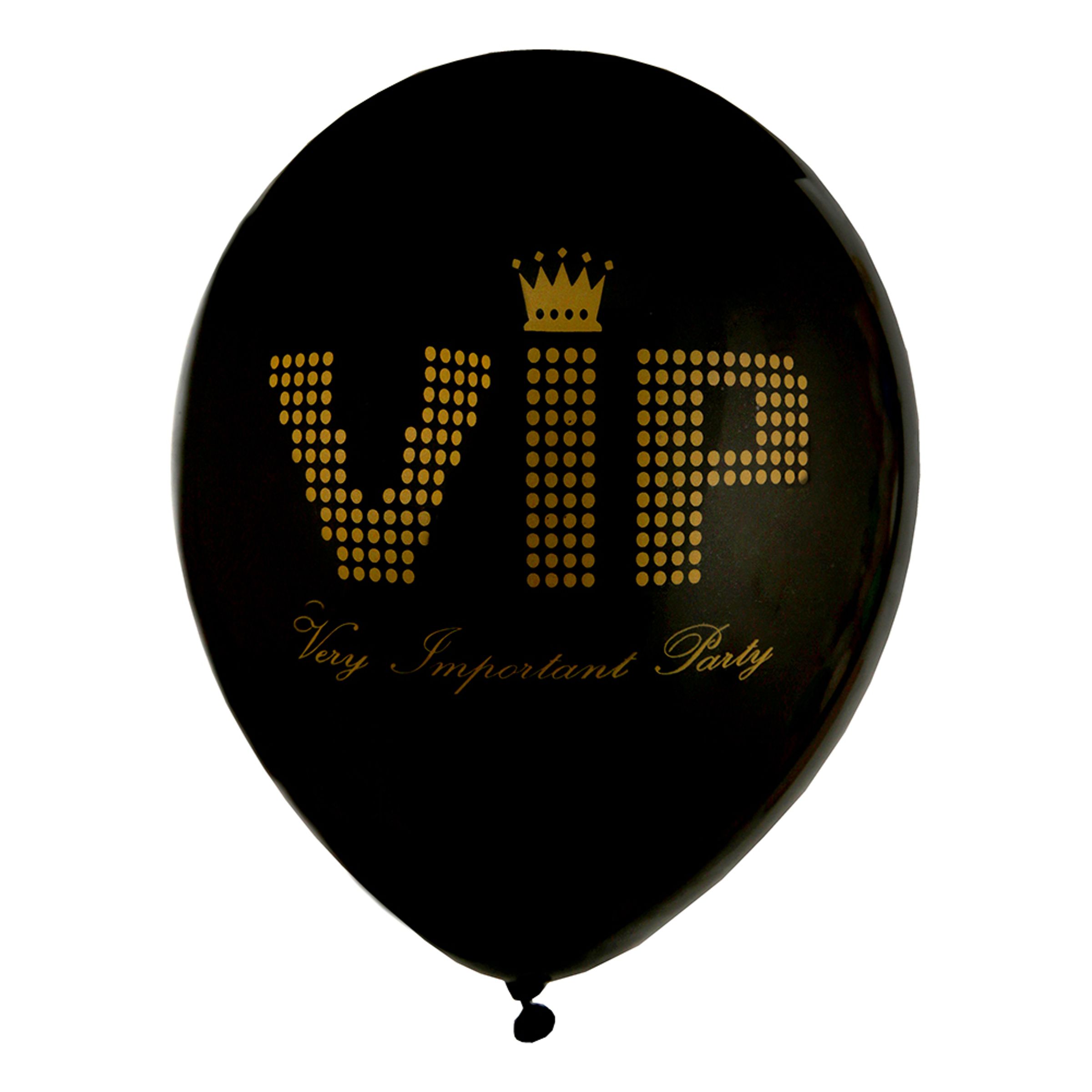 Balloner VIP Sort/Guld - 8-stk