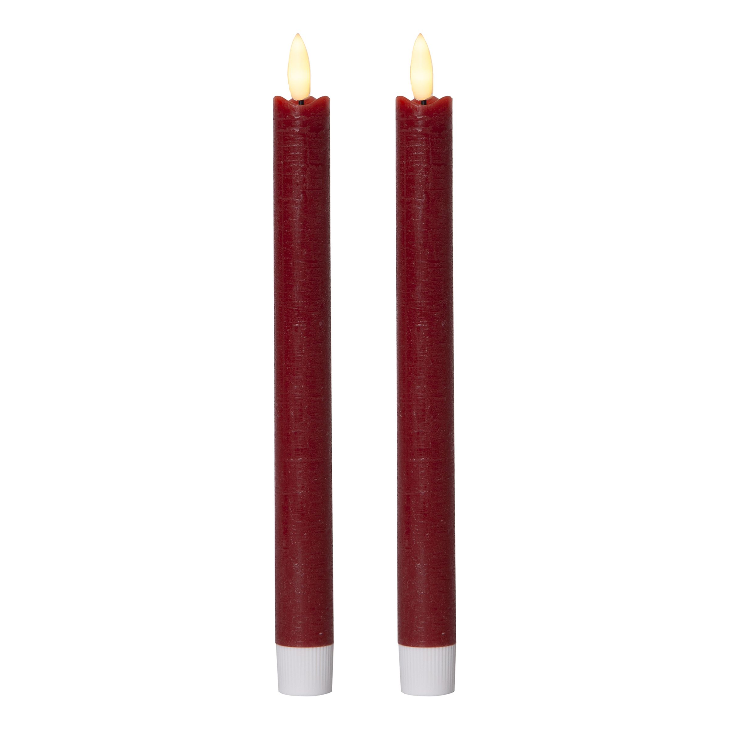 LED Antiklys Lange Rustic Rød - 2-pak
