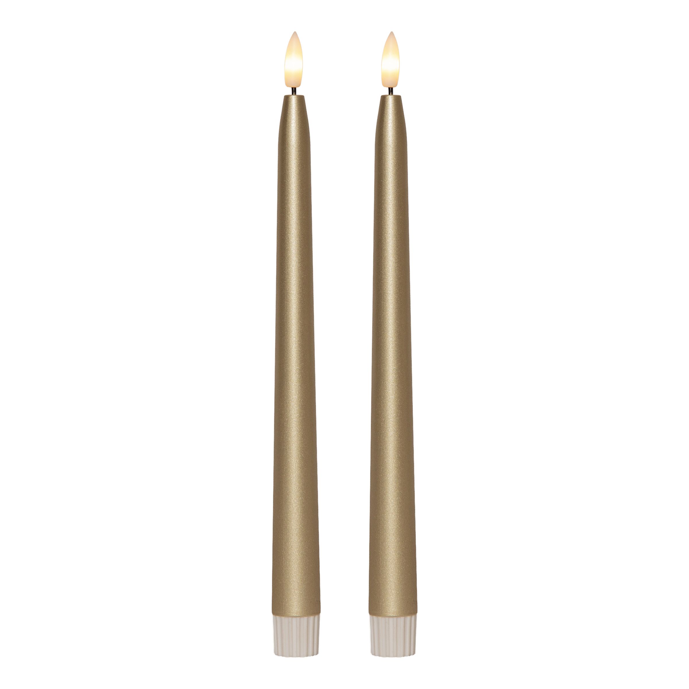 LED Antiklys Metallic Silver - 2-pak
