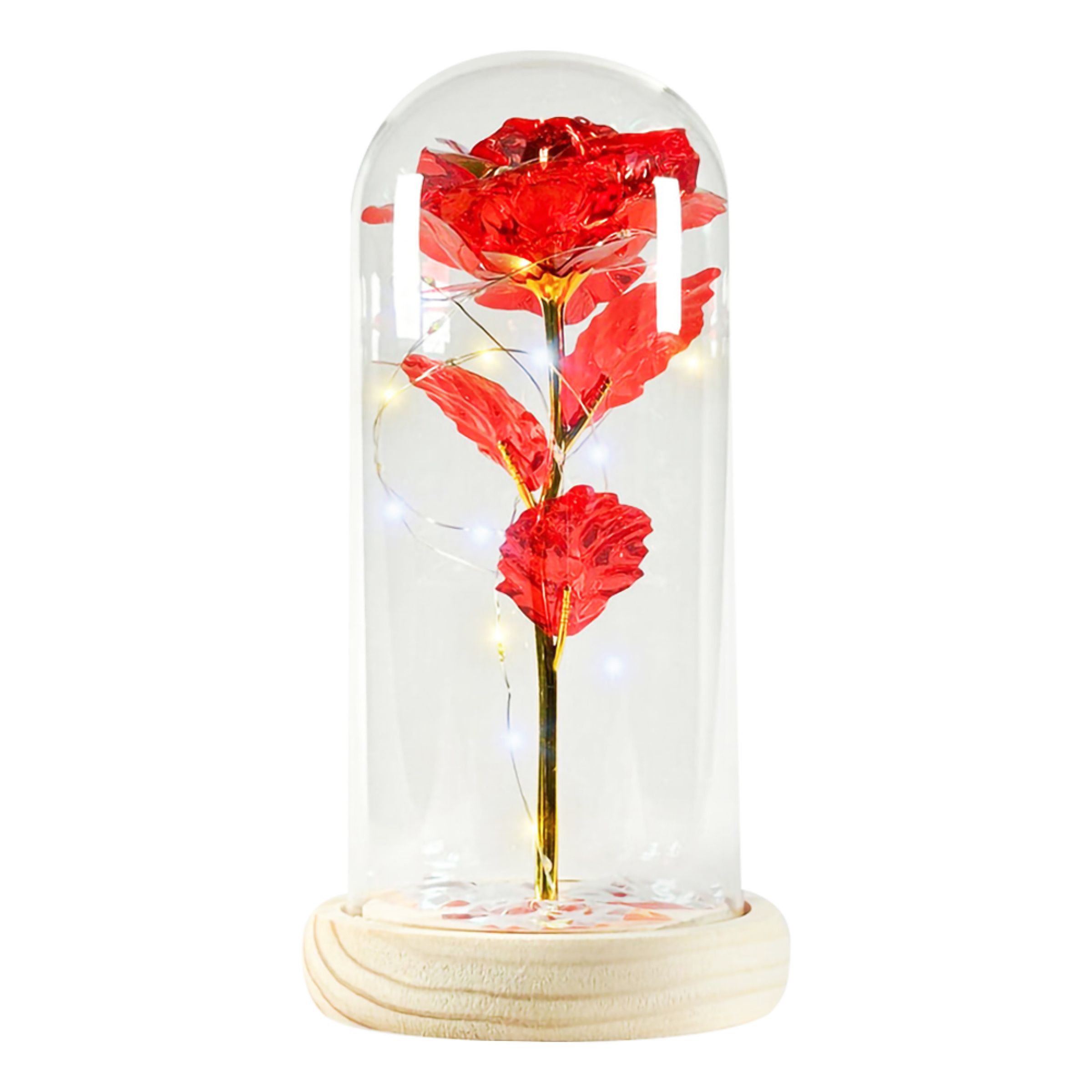 LED Evighedsrose i Glaskuppel