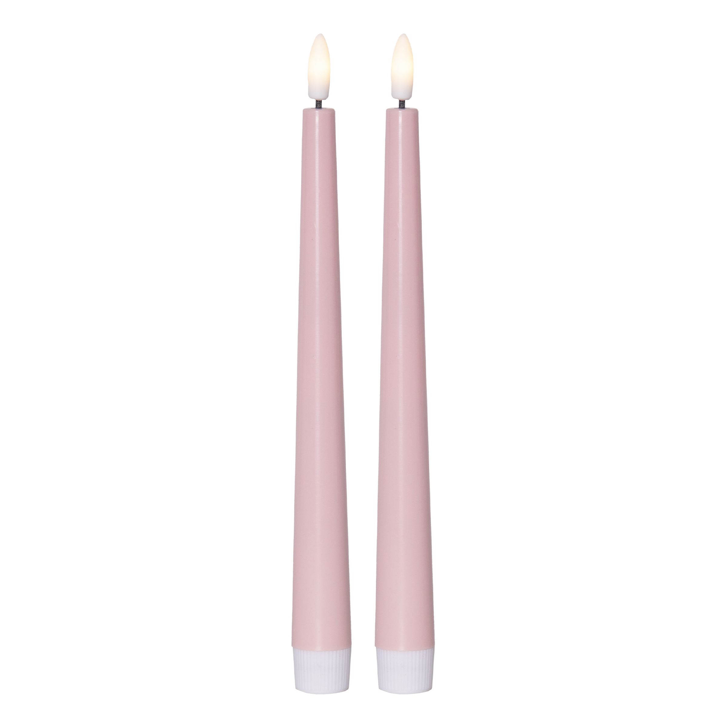 LED Kronelys Lyserød - 2-pak