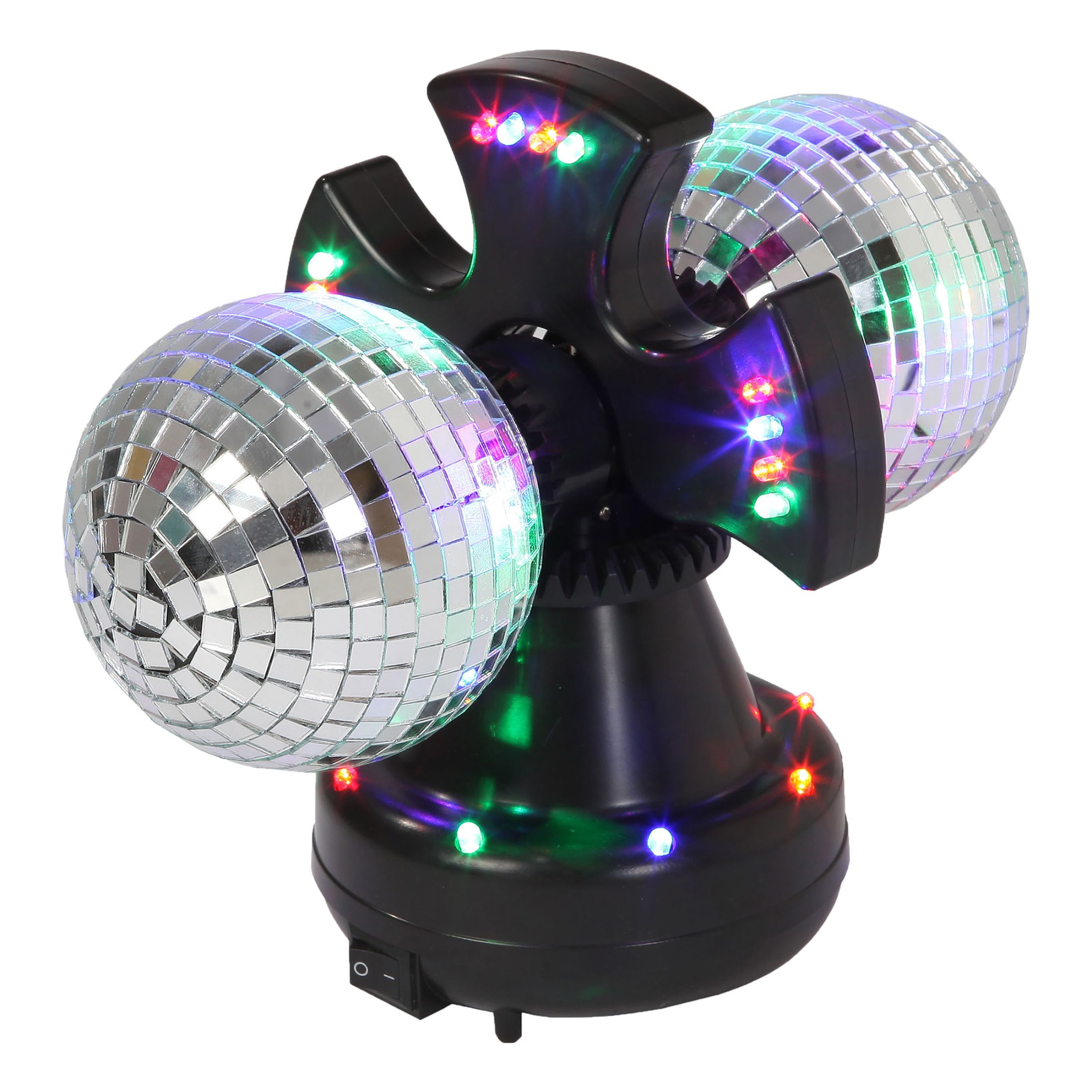 LED Roterande Spegelkulor Duo | Hem - Festartiklar - Discobelysning | Maskeradspecialisten