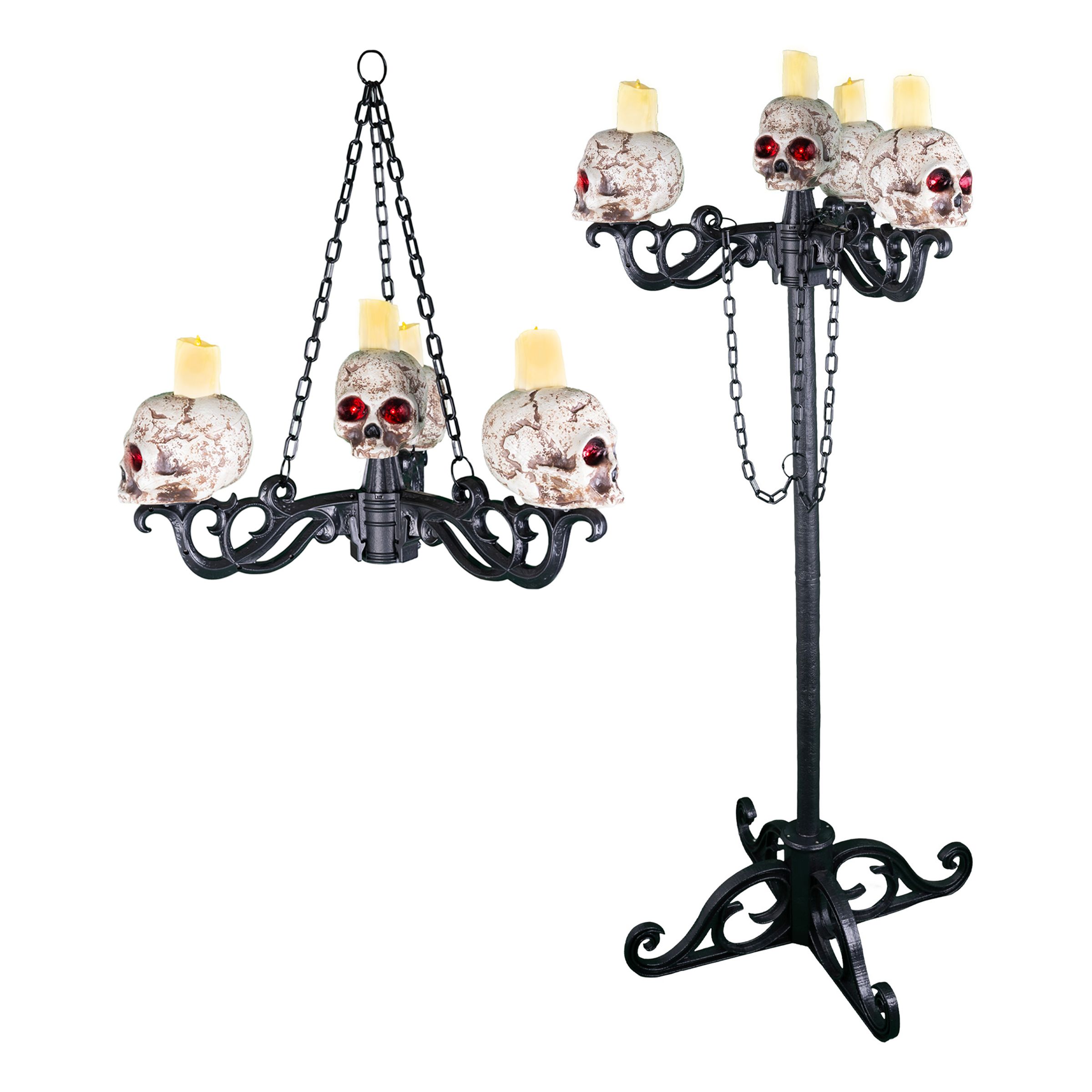 LED Takkrona/Kandelaber med Dödskallar 2in1 | Hem - Teman - Högtider - Halloween - Halloweendekorationer | Pryloteket