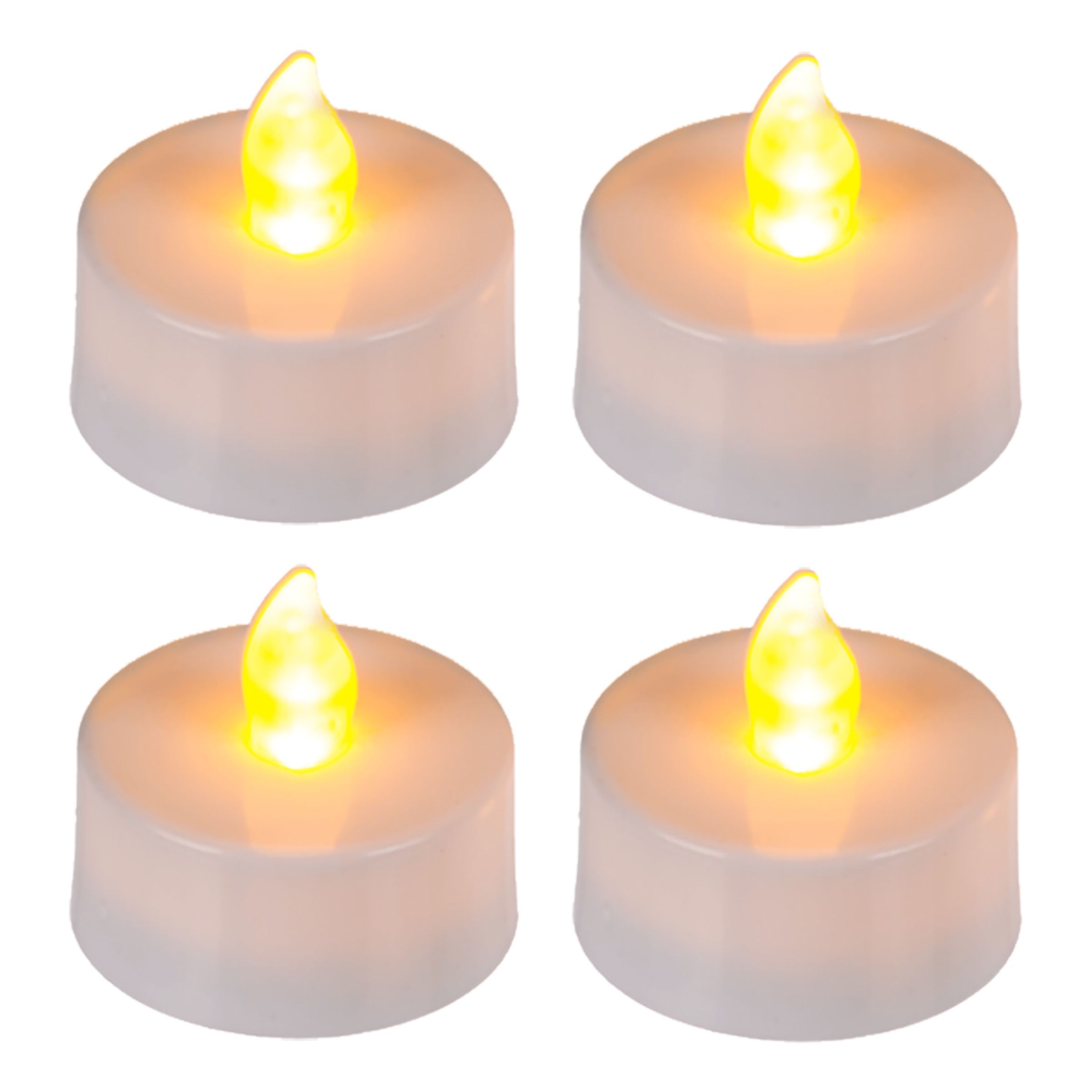 LED-Värmeljus med Flammande Låga - 4-pack | Hem - Roliga Prylar - Hem & Hushåll - Lampor & Belysning - LED-Belysning | Pryloteket