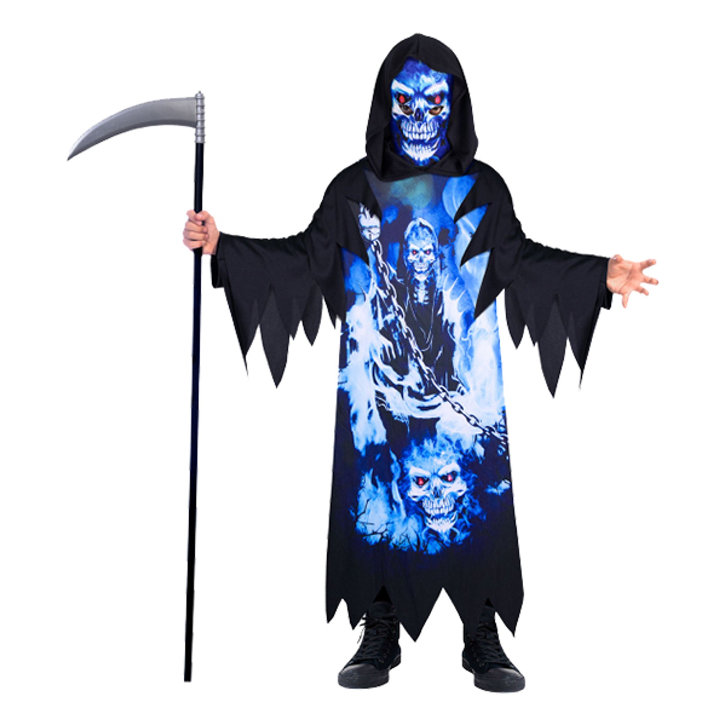 Manden Med Leen Neon Børnekostume - X-Small