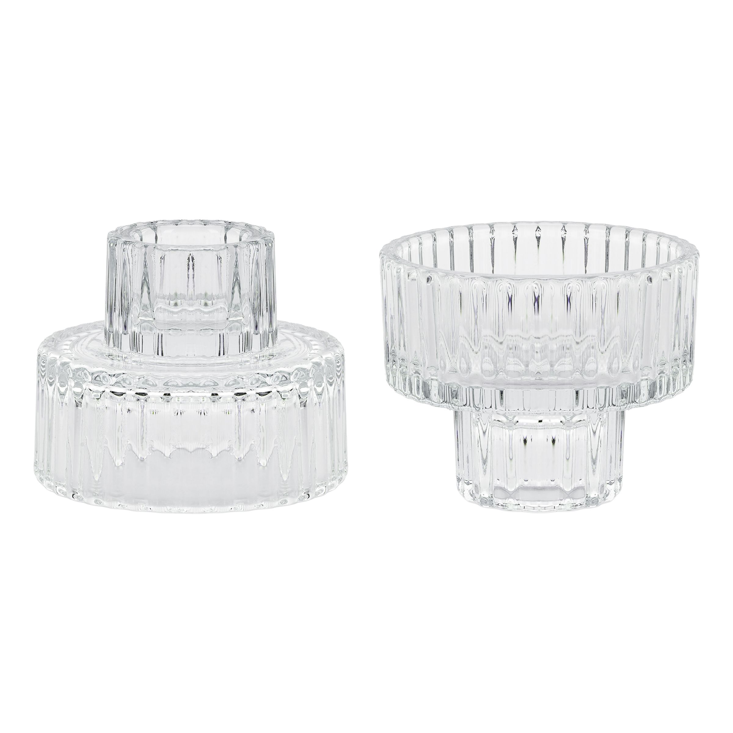 Lysestage i Glas - 4-pak