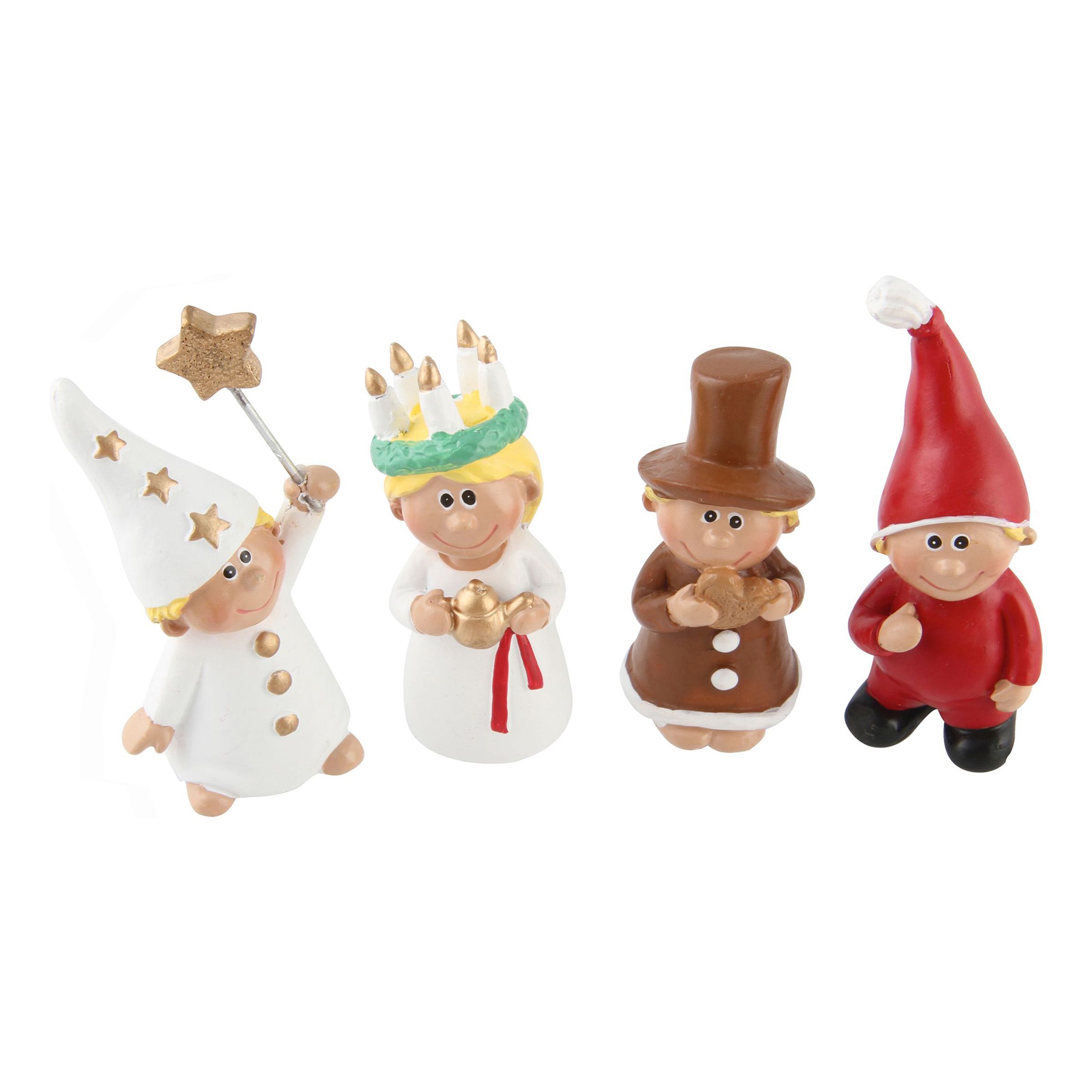 Luciatog Figurer Juledekoration - 4-pak