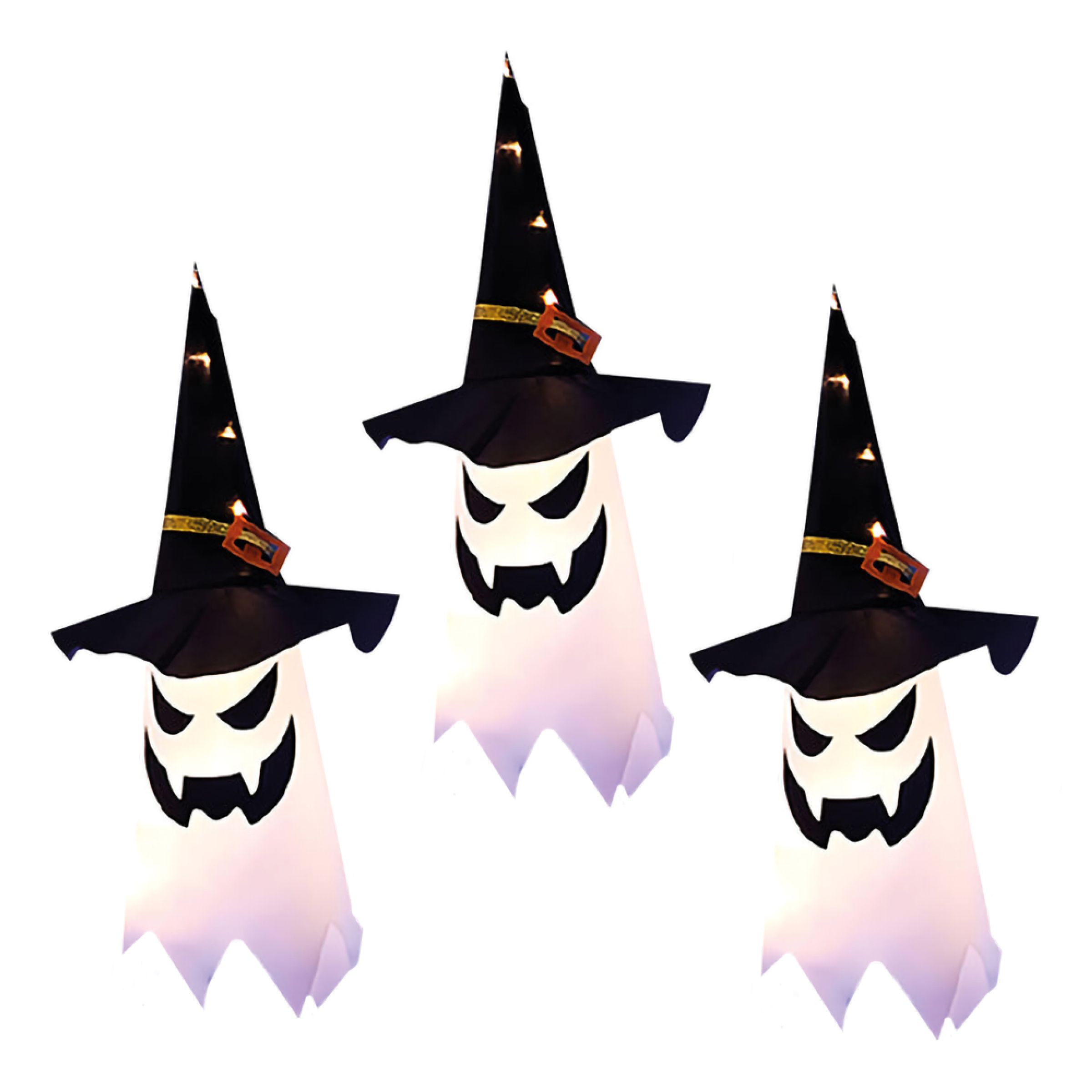 Lysende Halloween-spøgelser Dekoration - 3-pak