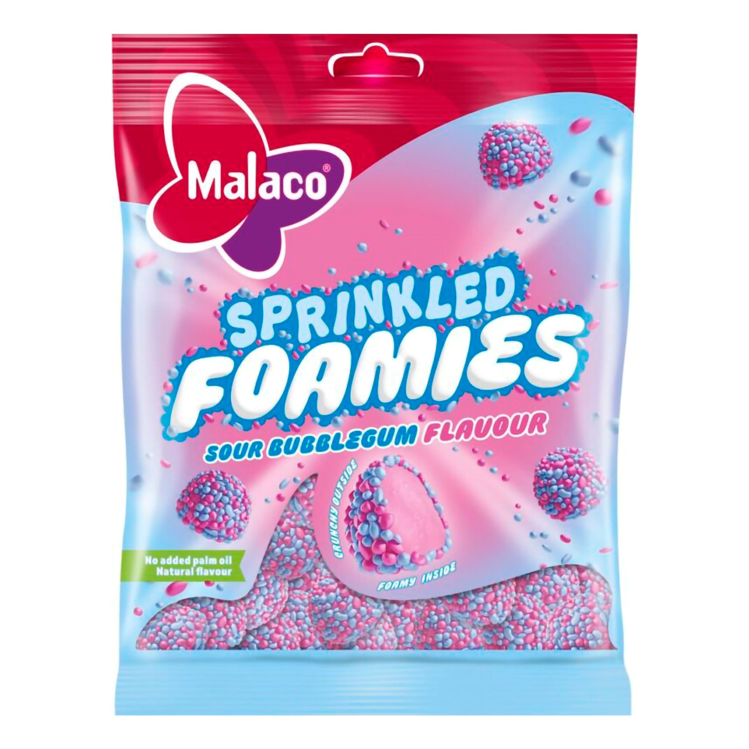 Malaco Sprinkled Foamies Sour Bubblegum - 110 g