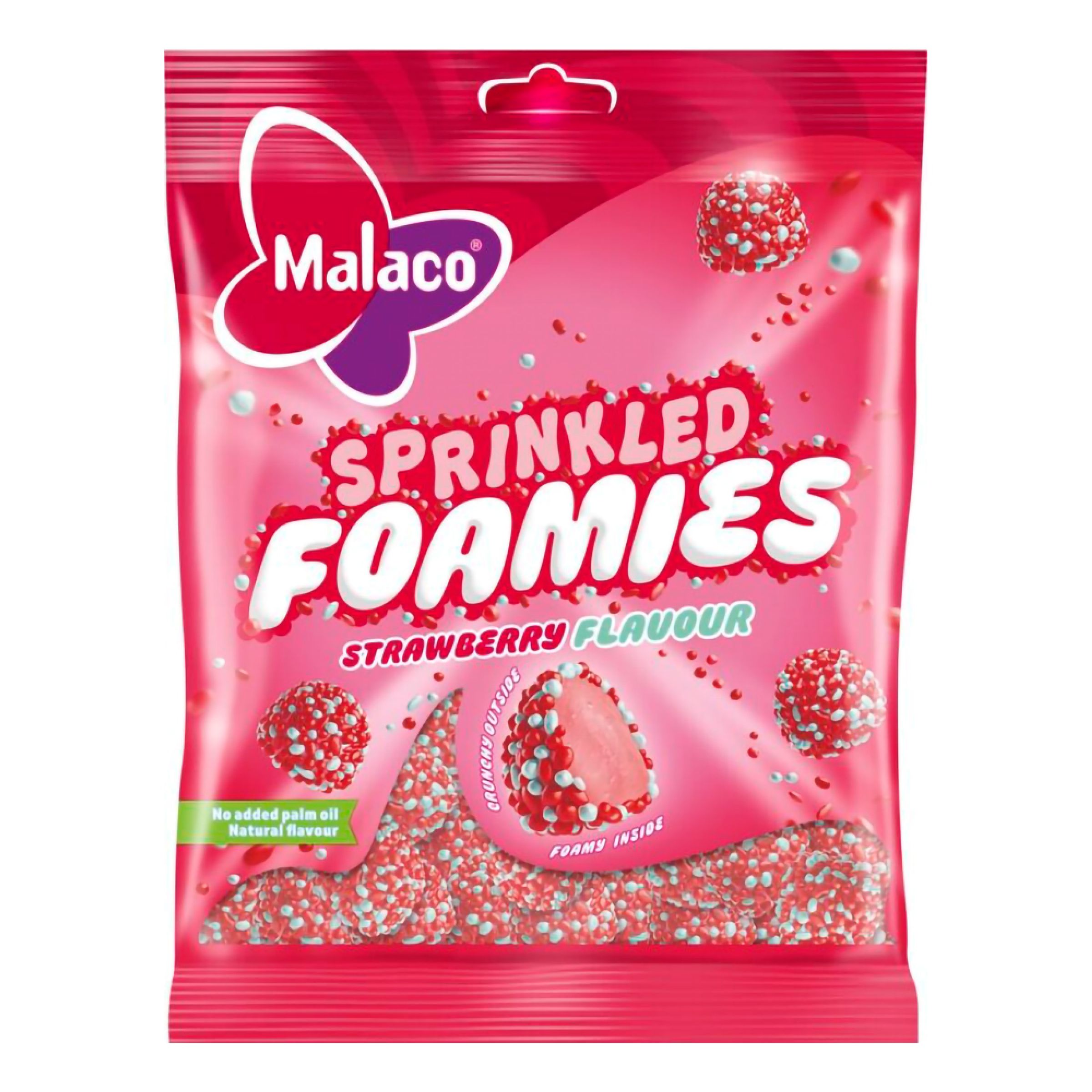 Malaco Sprinkled Foamies Strawberry - 110 g