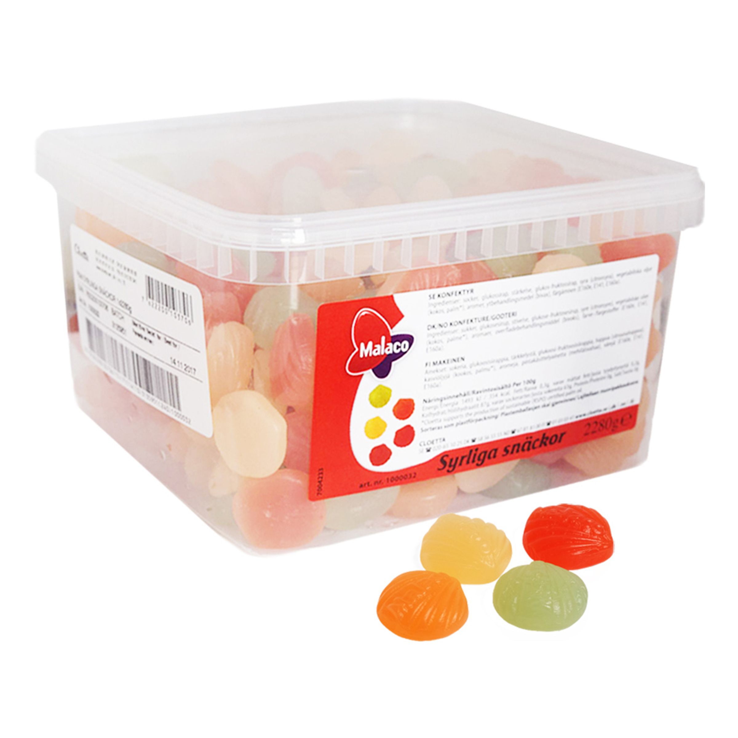 Malaco Syrliga Snäckor Storpack - 2,28 kg | Hem - Godis & Läsk - Godis - Gelégodis | Maskeradspecialisten