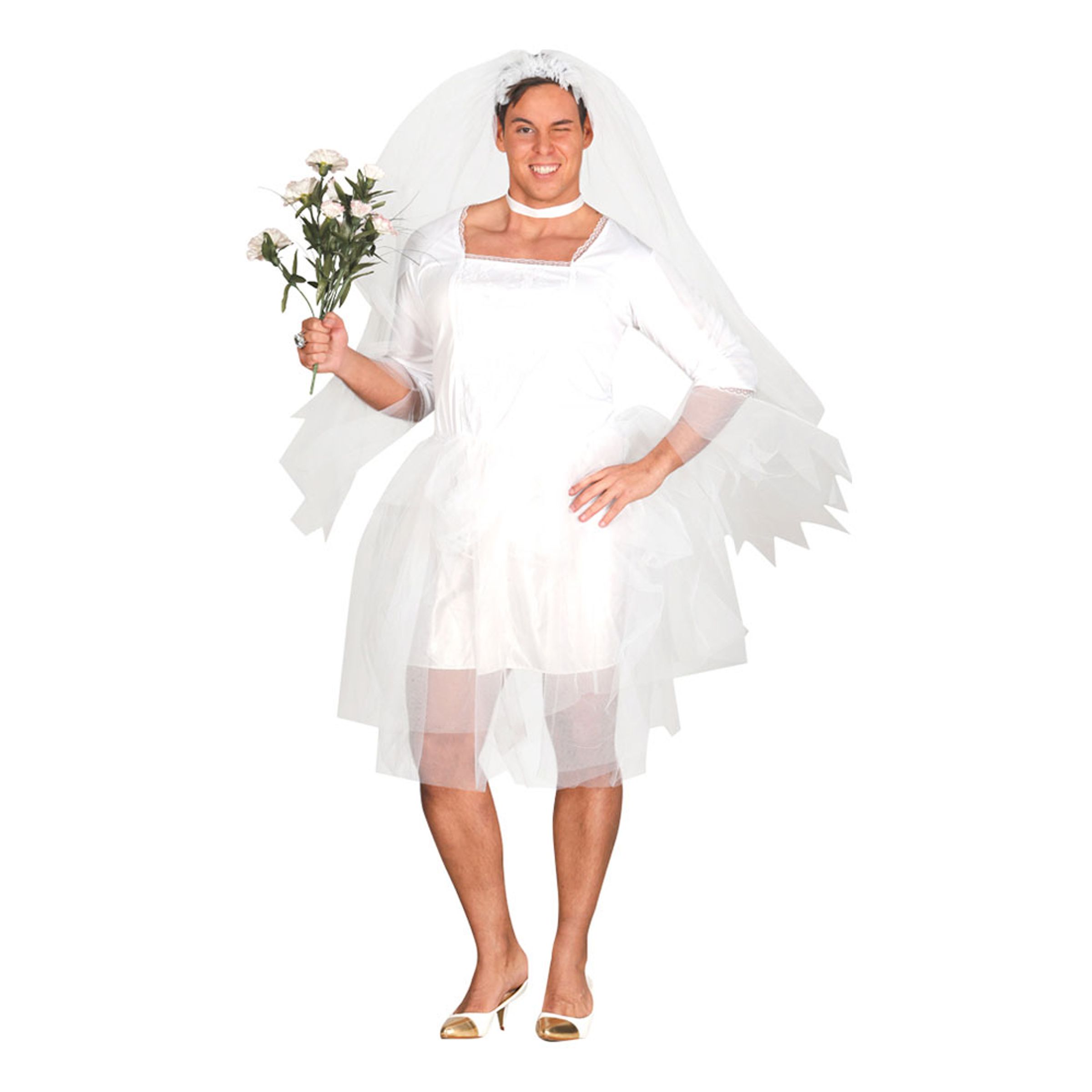 Mandlig Brud Budget Kostume - X-Large