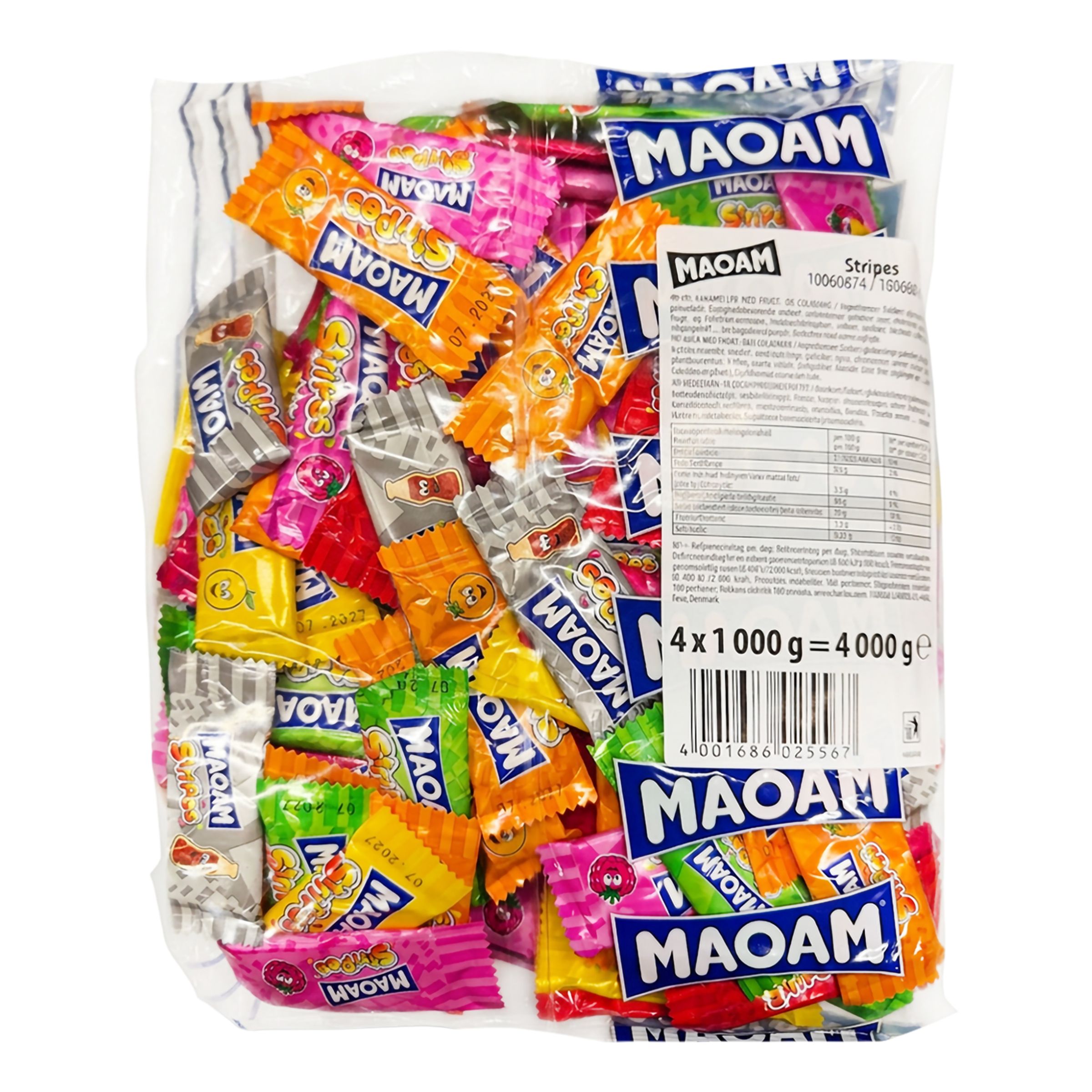 Maoam Mini Stripes Økonomipakke - 4 kg