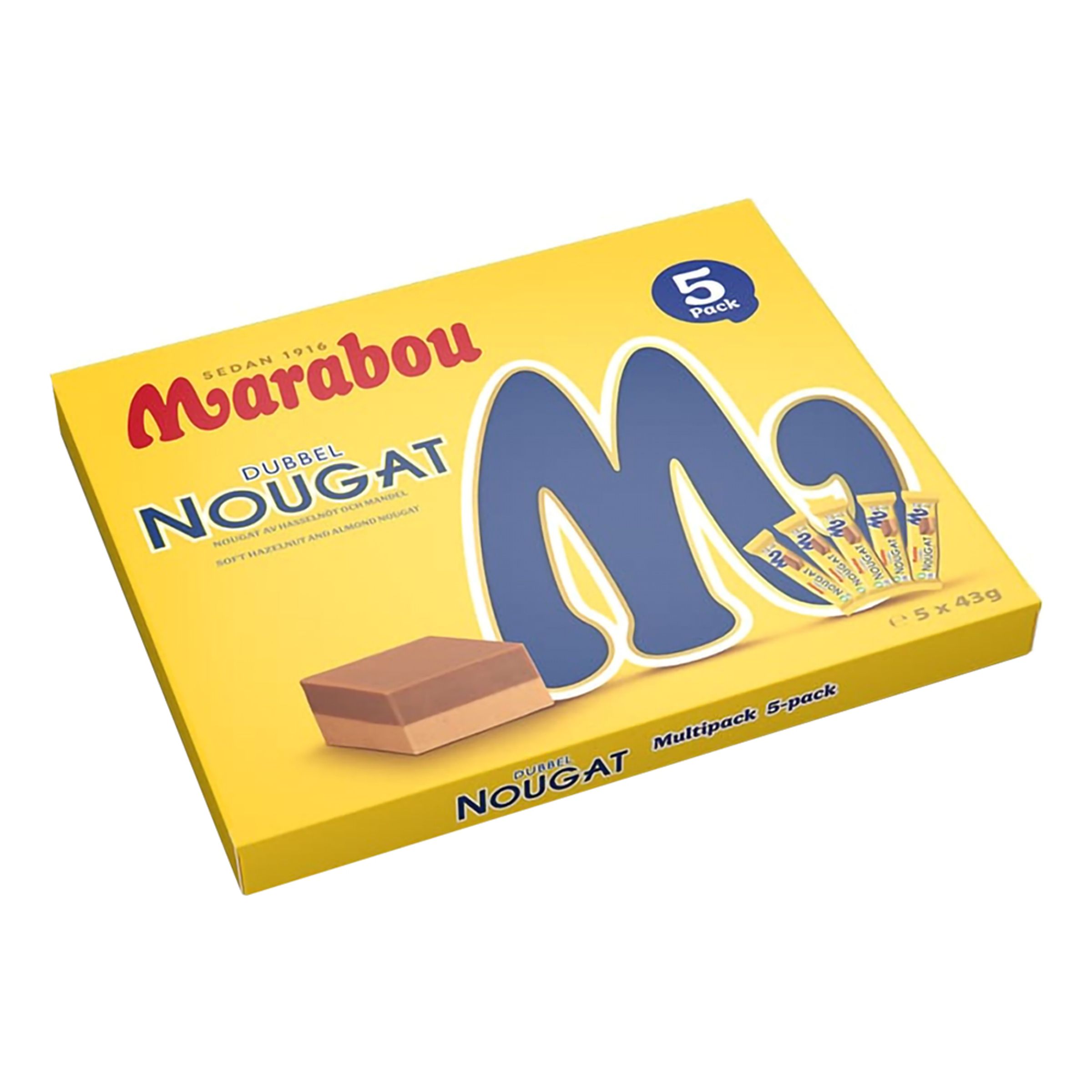 Marabou Dobbelt Nougat Chokoladeæske - 215 g