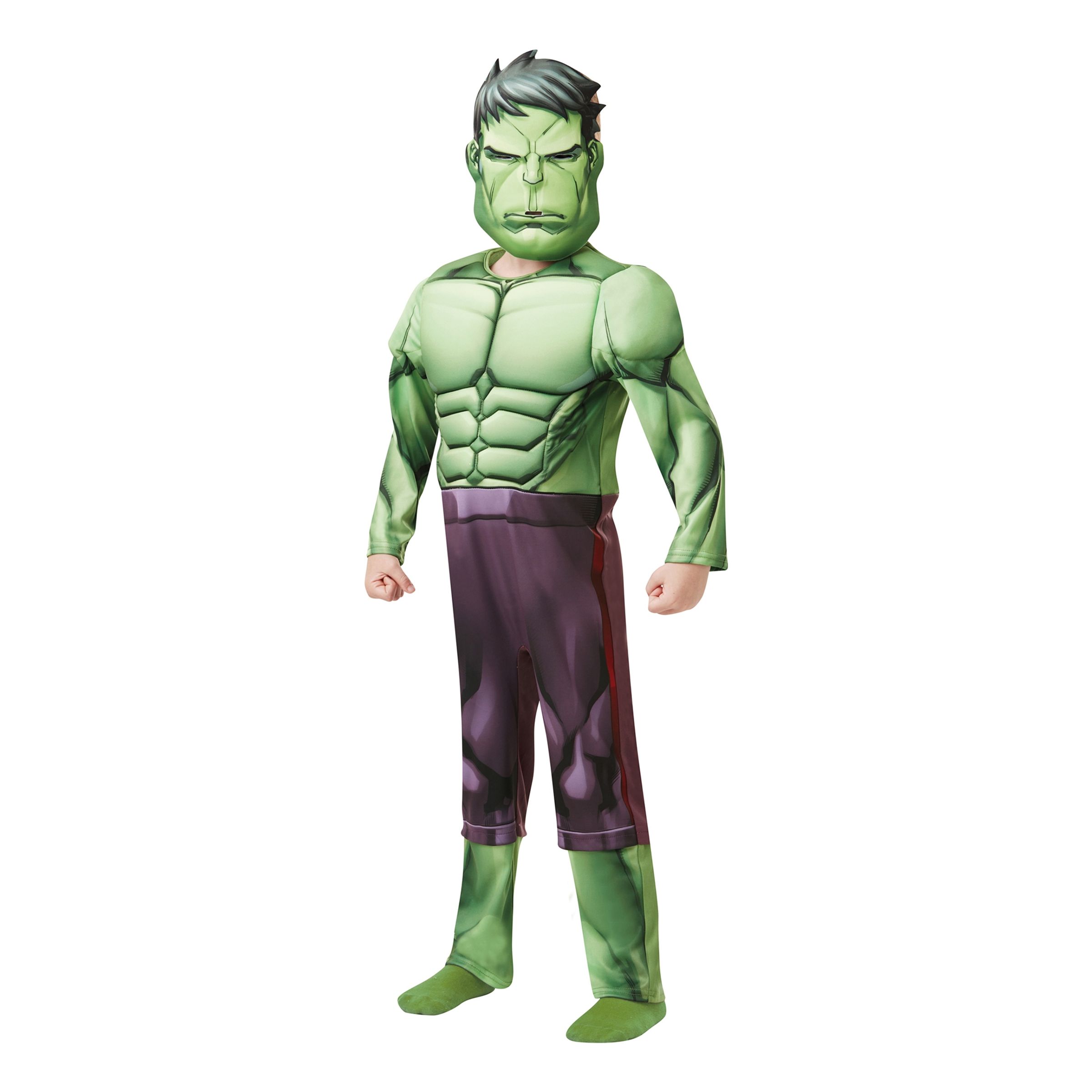 Marvel Hulken Børnekostume Deluxe - Large billede