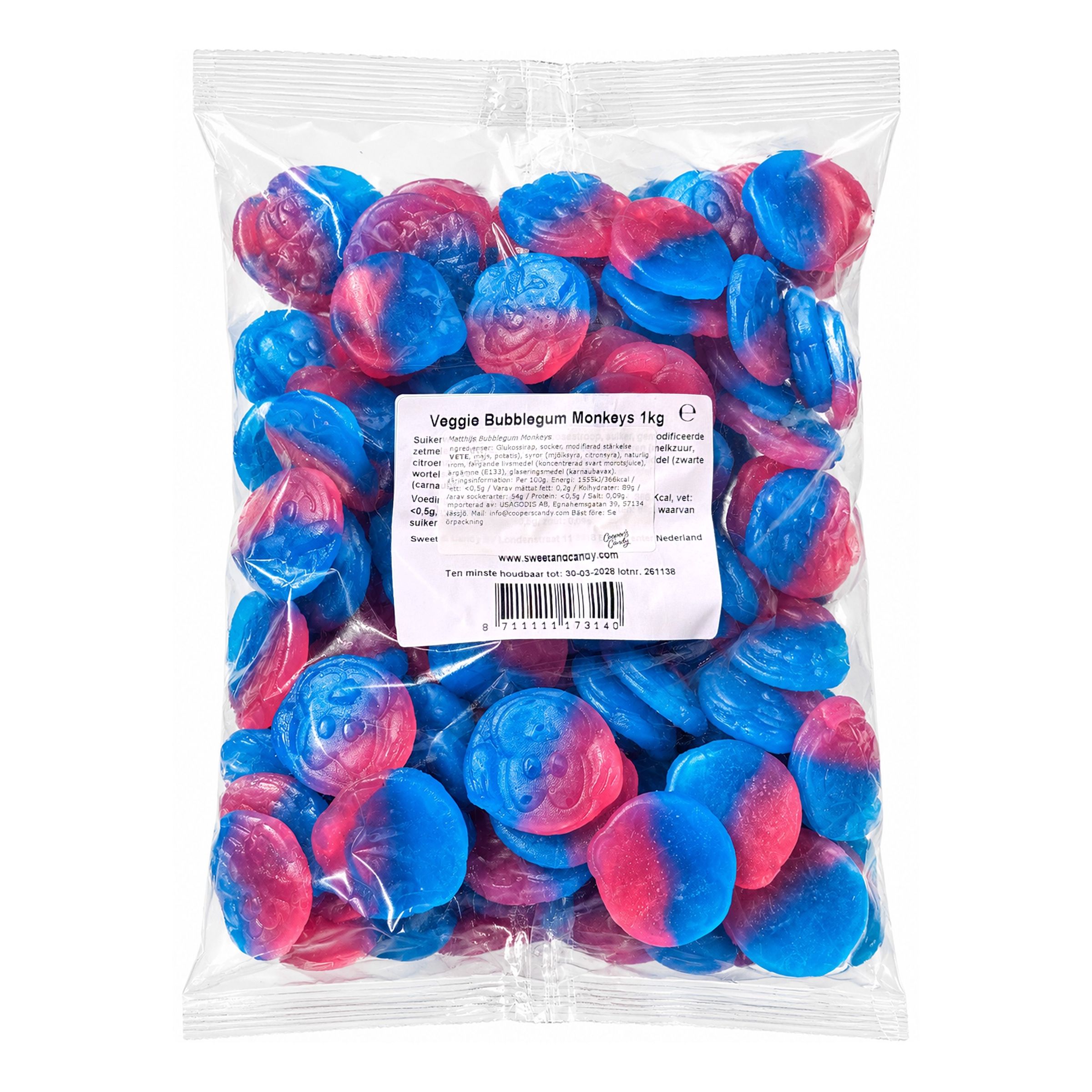 Matthijs Veggie Bubblegum Monkeys Økonomipakke - 1 kg