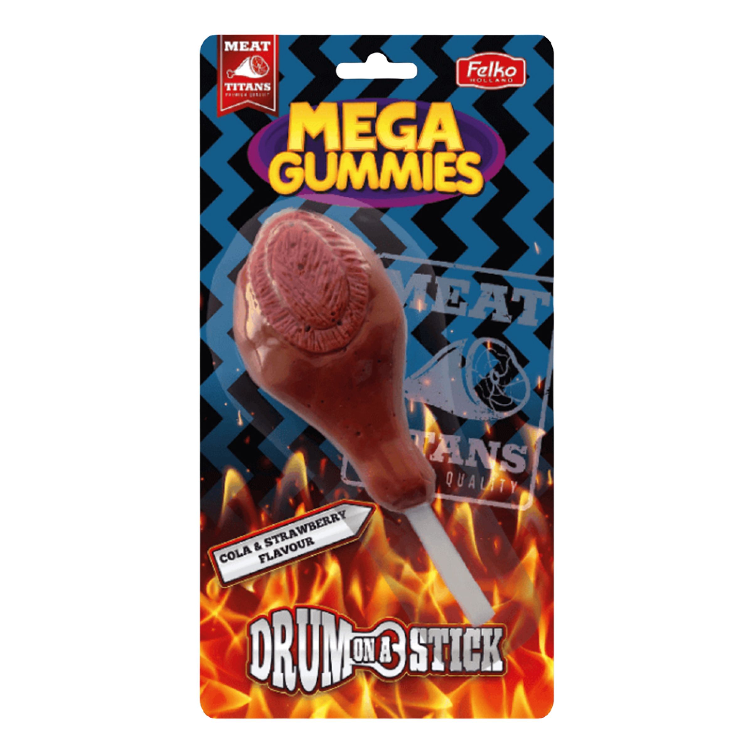 Felko Mega Gummies Drum-on-a-Stick - 120 g | Hem - Godis & Läsk - Godis - Amerikanskt Godis | Maskeradspecialisten
