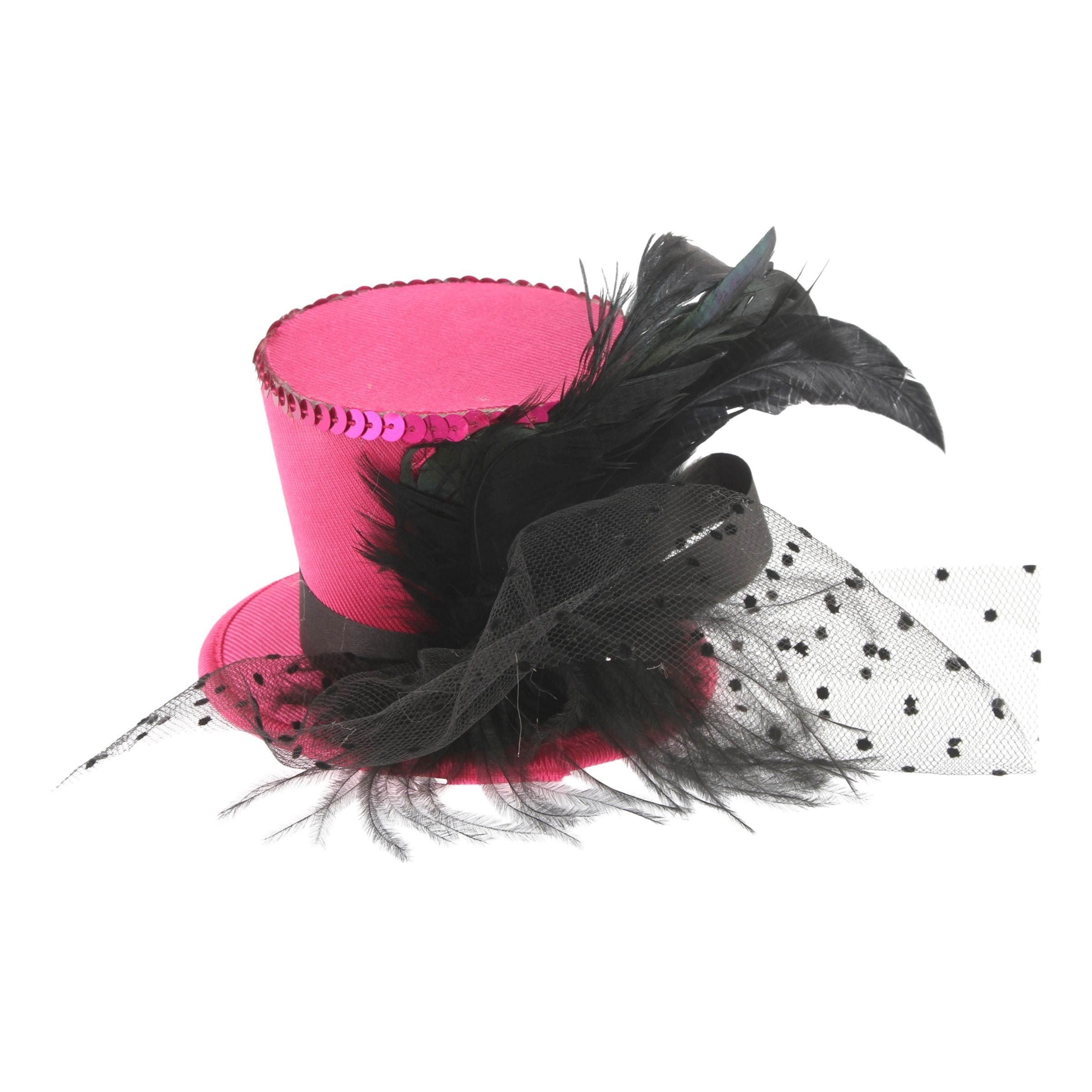 Minihat med clips lyserød