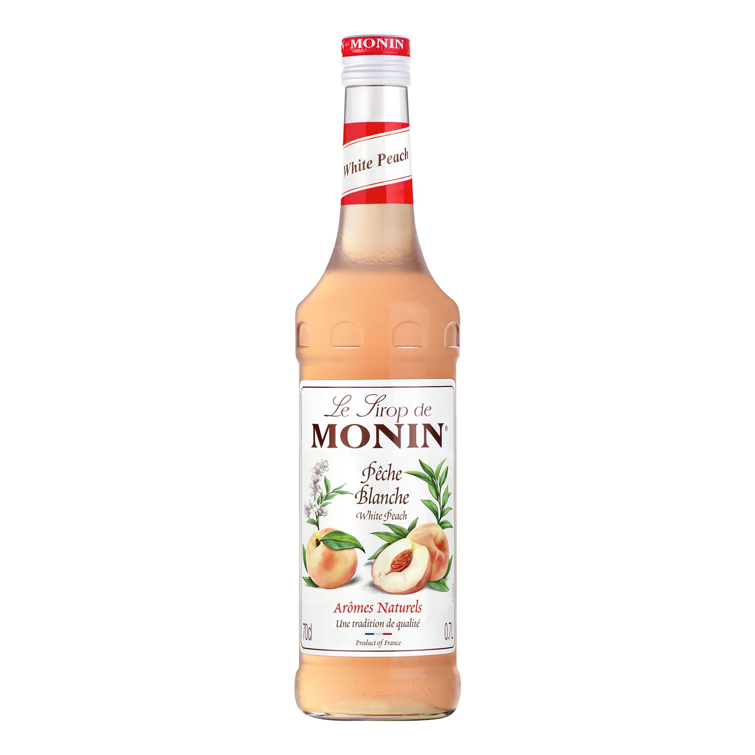 Monin White Peach Syrup - 70 cl | Hem - Bartillbehör - Drinktillbehör - Drinkmixar | Pryloteket