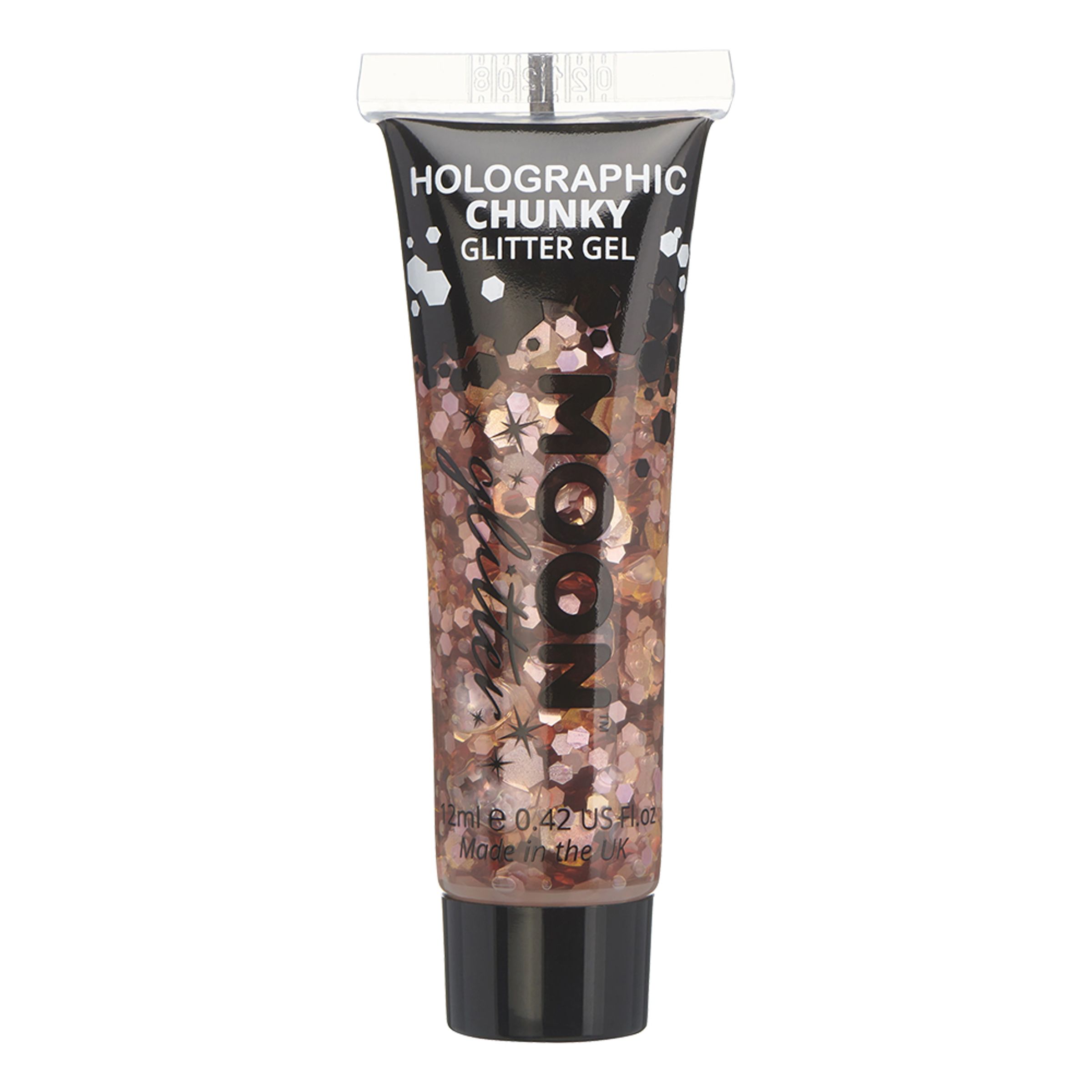 Moon Creations Holografisk Chunky Glimmergel - Roséguld