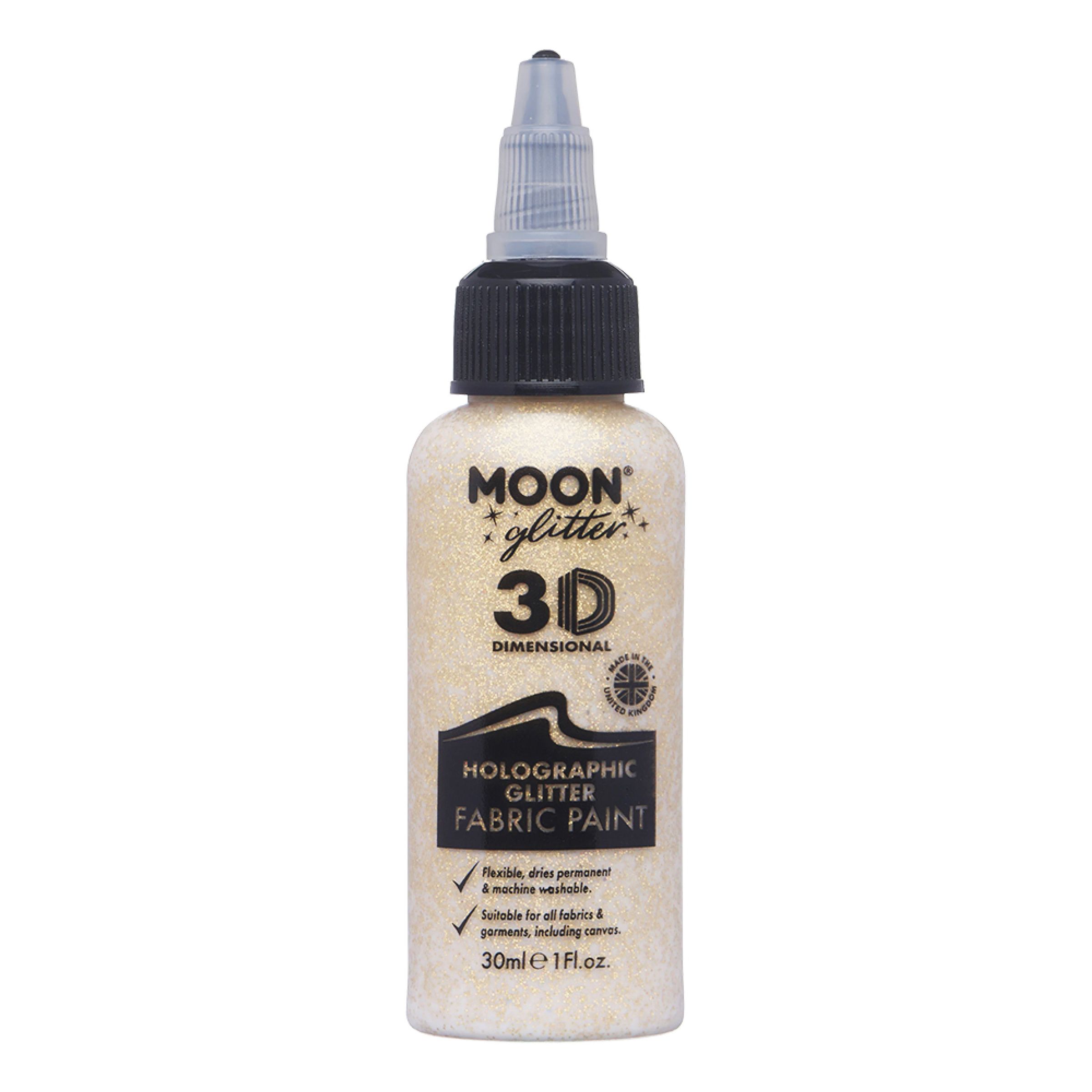 Moon Creations Holografisk Glitter Tekstilfarve - Guld