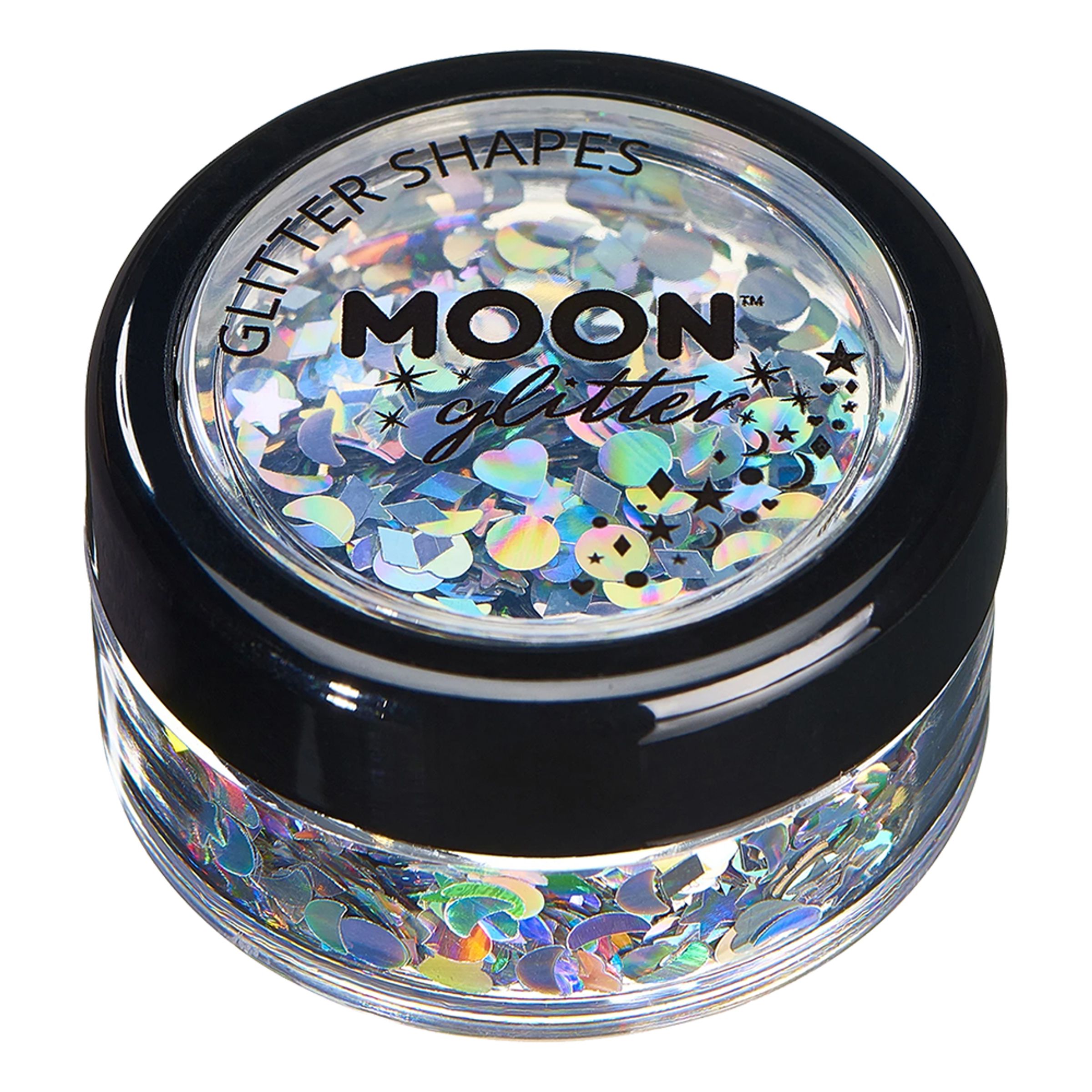 Moon Creations Holografisk Glitter Shapes - Sølv