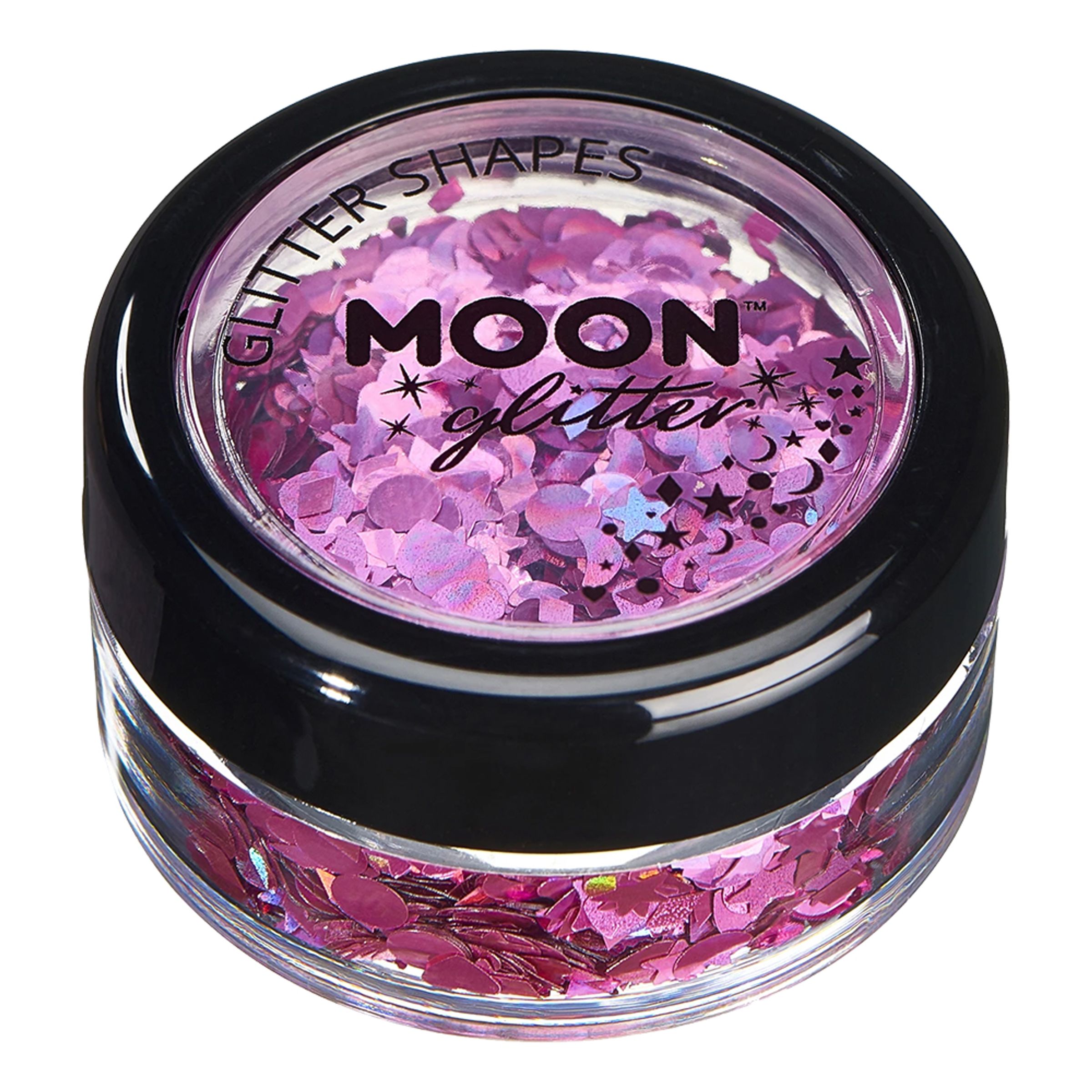Moon Creations Holografisk Glitter Shapes - Lyserød