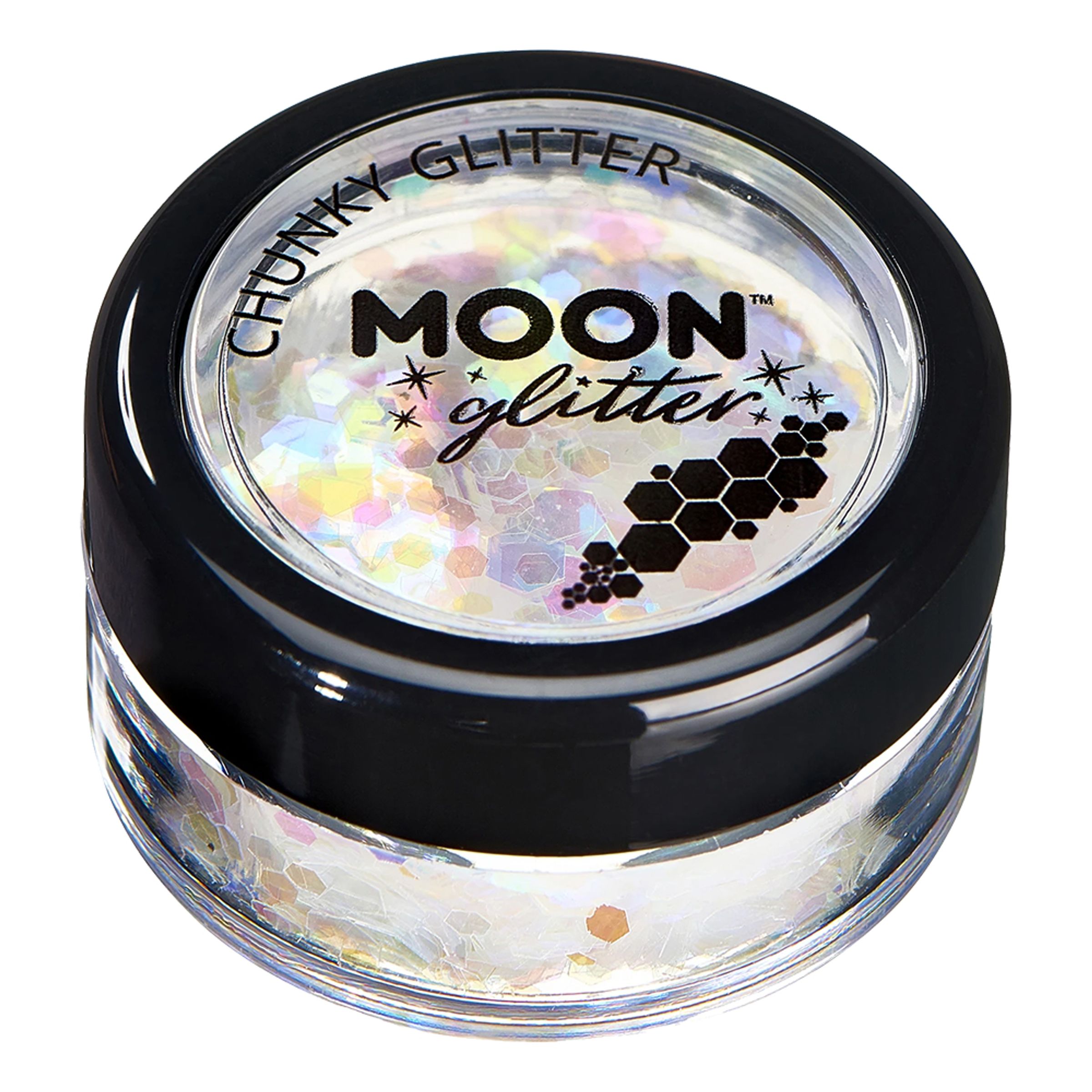 Moon Creations Iridescent Chunky Glitter - Hvid