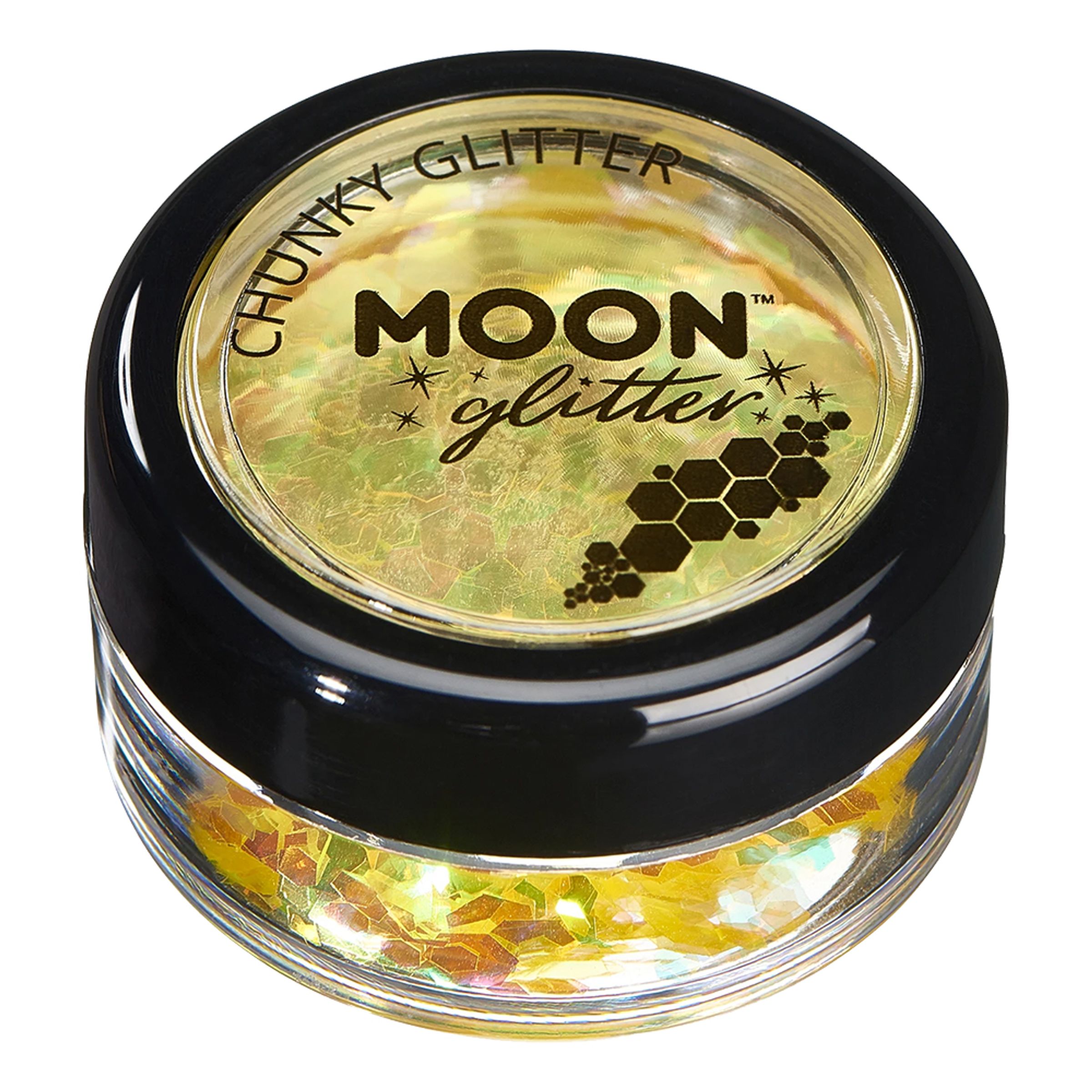 Moon Creations Iridescent Chunky Glitter - Gul | Hem - Teman - Evenemang - Festival | Pryloteket