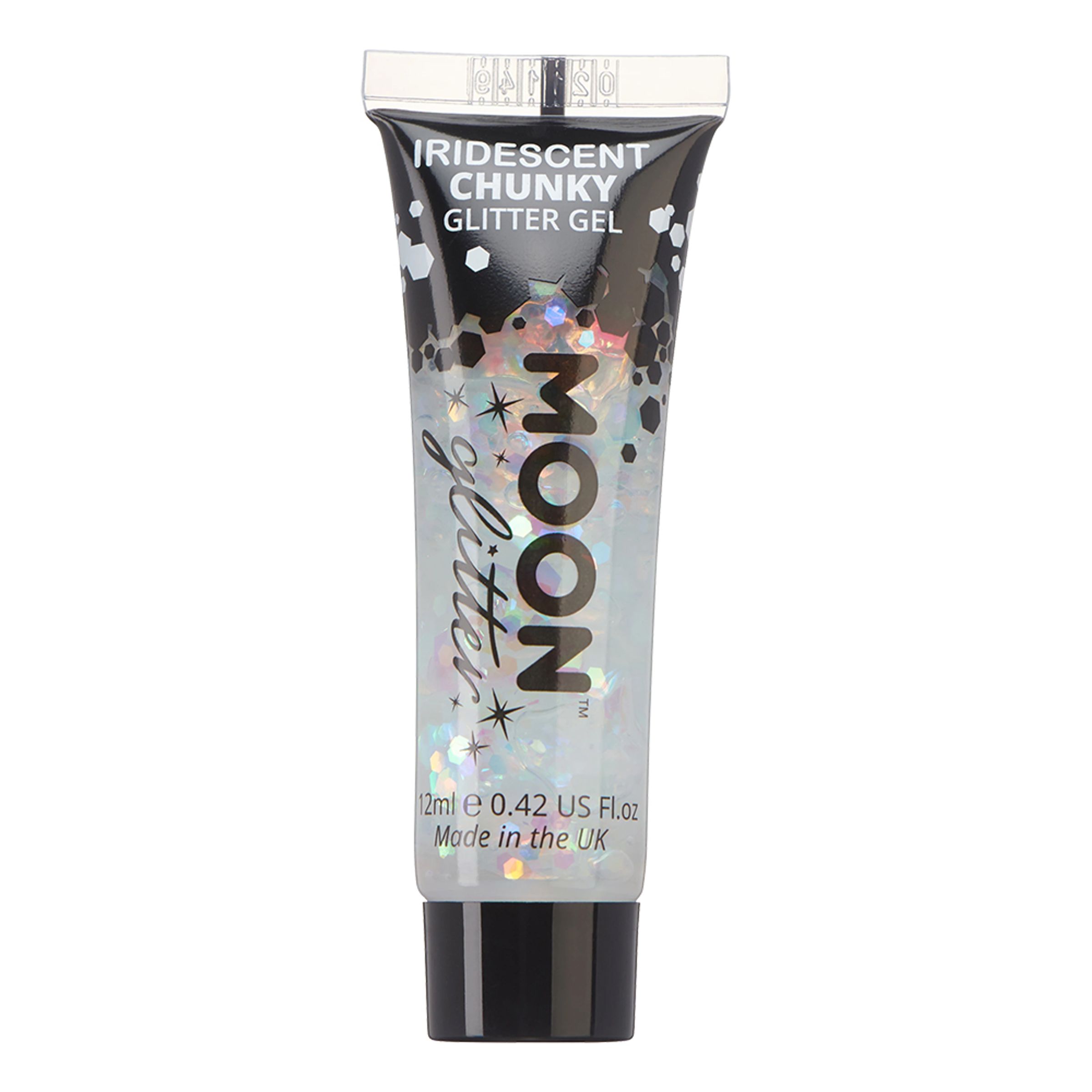 Moon Creations Iridescent Chunky Glimmergel - Hvid