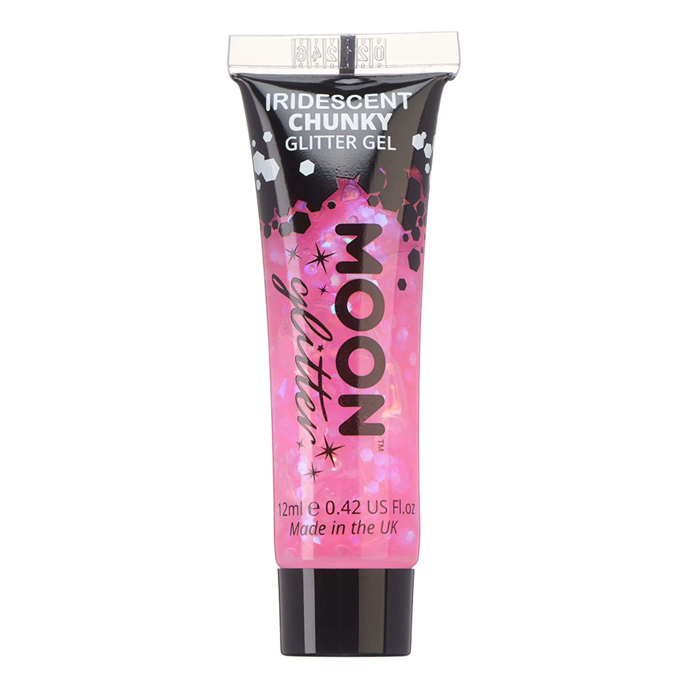 Moon Creations Iridescent Chunky Glimmergel - Lyserød