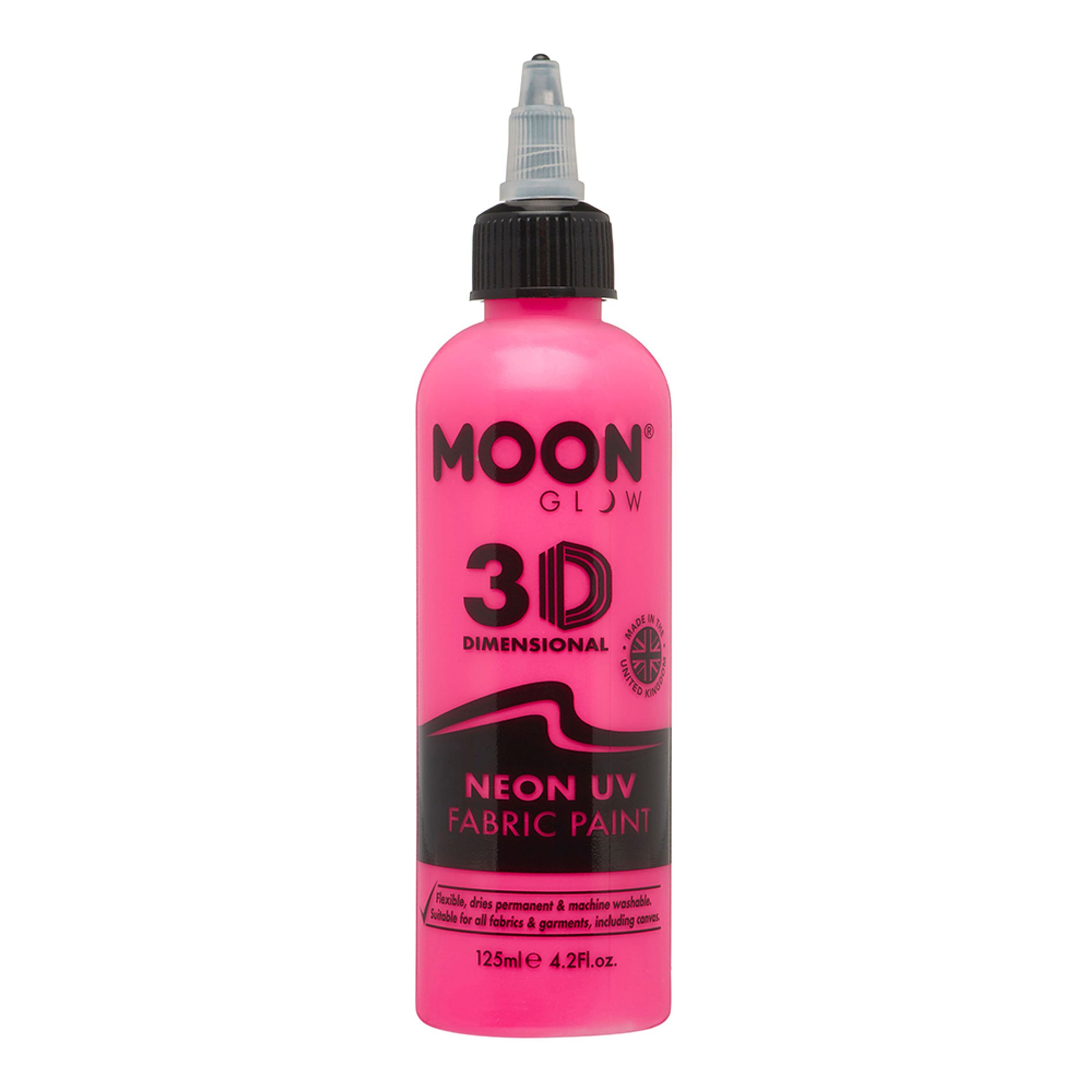 Moon Creations UV Neon Tekstilfarve - 125 ml Lyserød