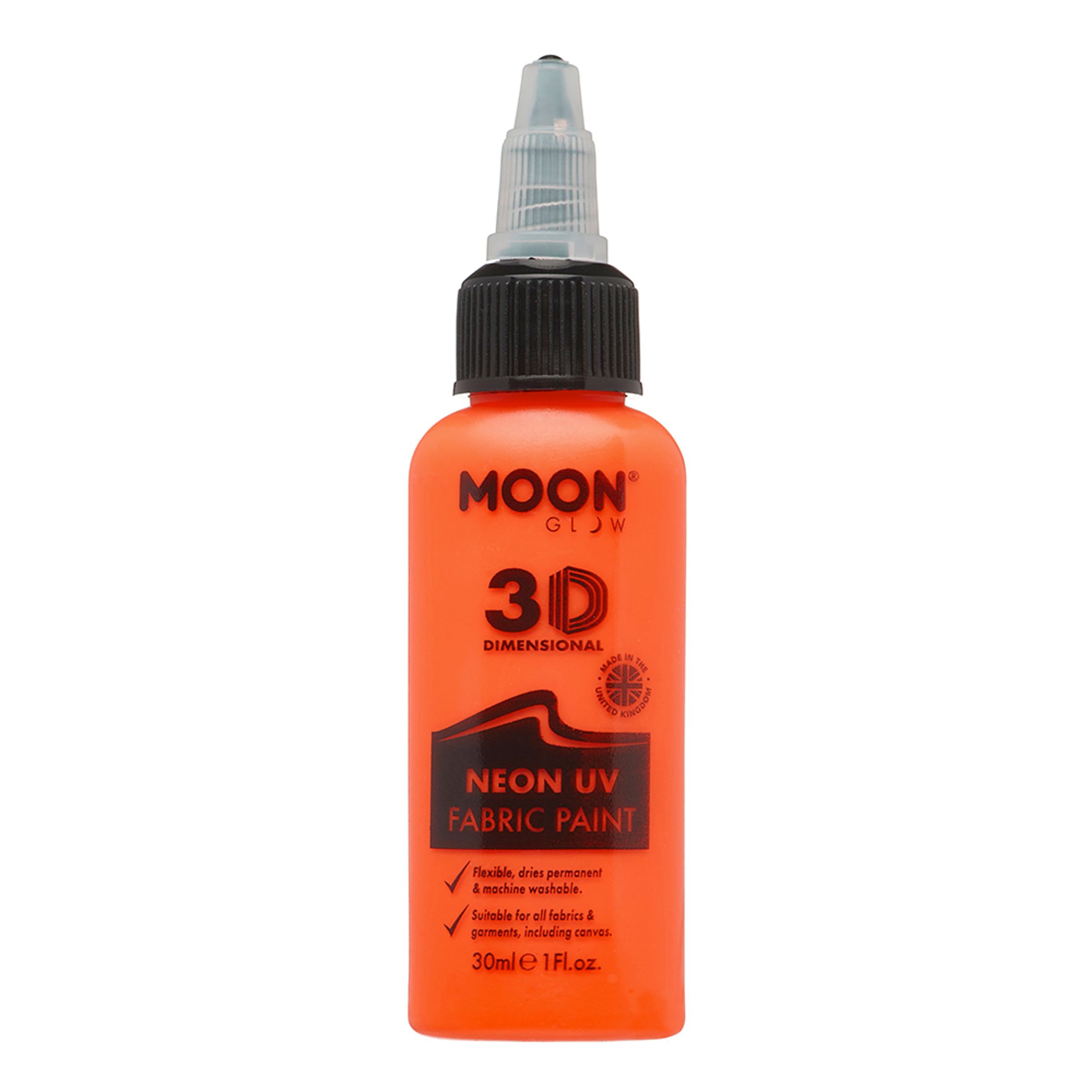 Moon Creations UV Neon Tekstilfarve - 30 ml Orange