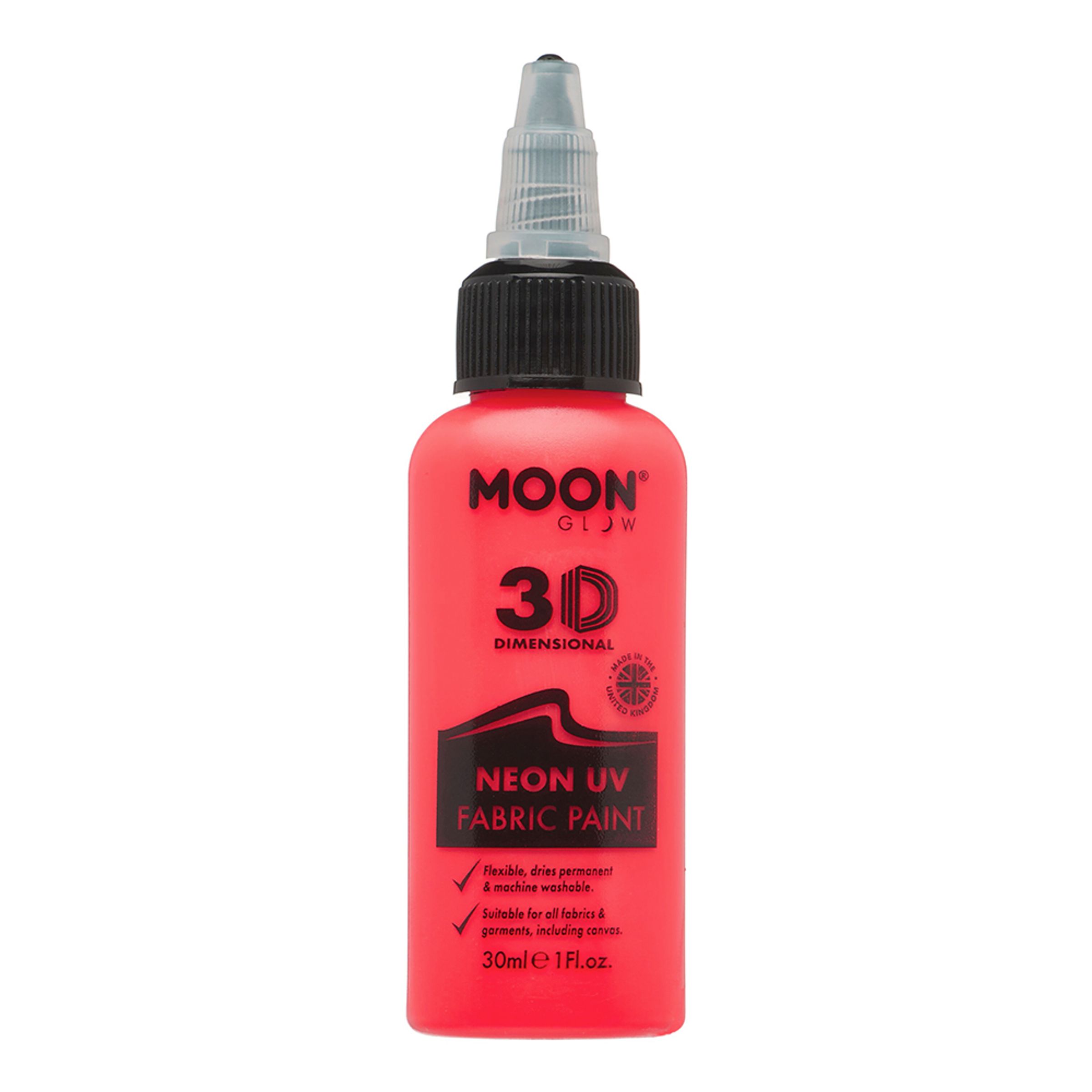 Moon Creations UV Neon Textilfärg - 30 ml Röd | Hem - Teman - Högtider - Student | Pryloteket