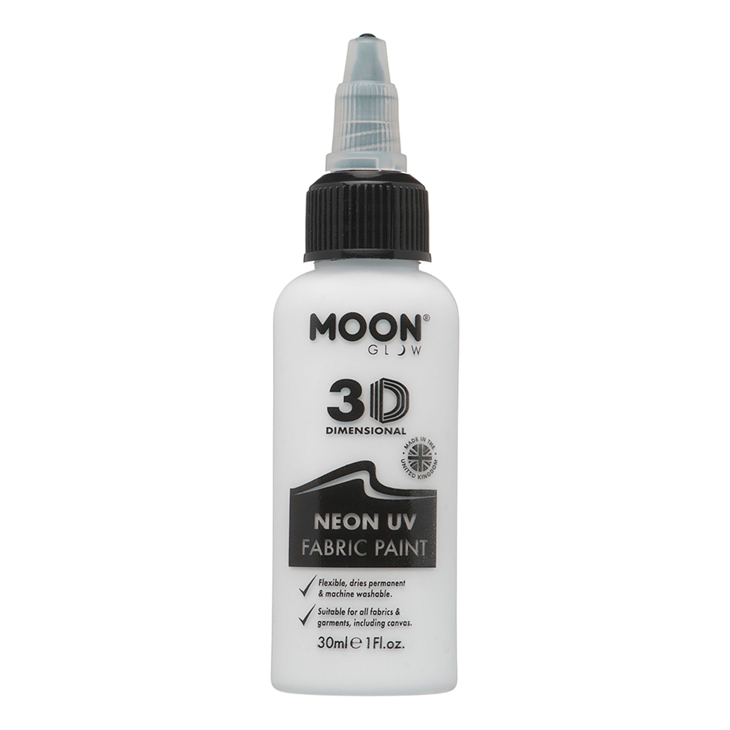 Moon Creations UV Neon Textilfärg - 30 ml Vit | Hem - Teman - Högtider - Student | Pryloteket
