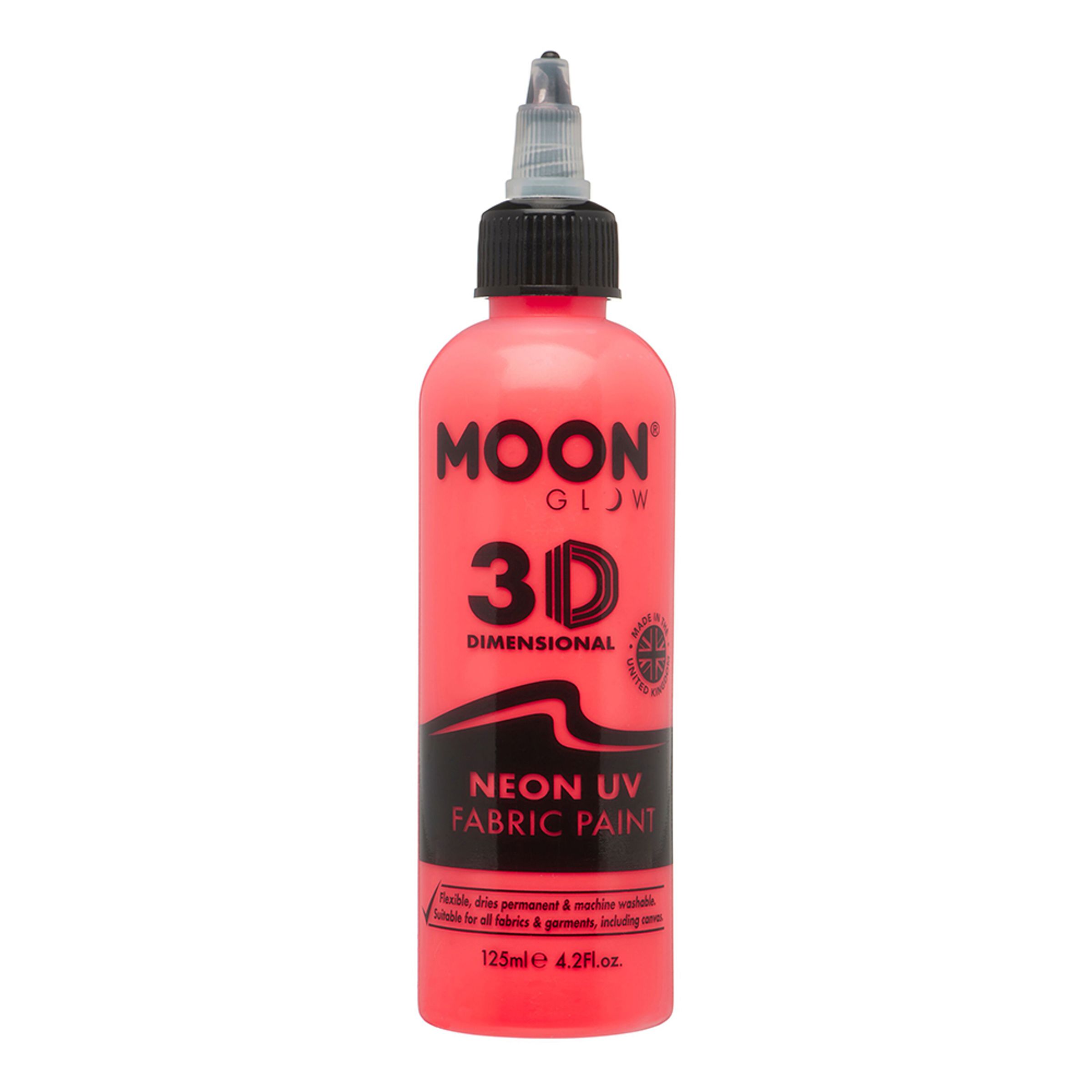 Moon Creations UV Neon Textilfärg - 125 ml Röd | Hem - Teman - Högtider - Student | Pryloteket
