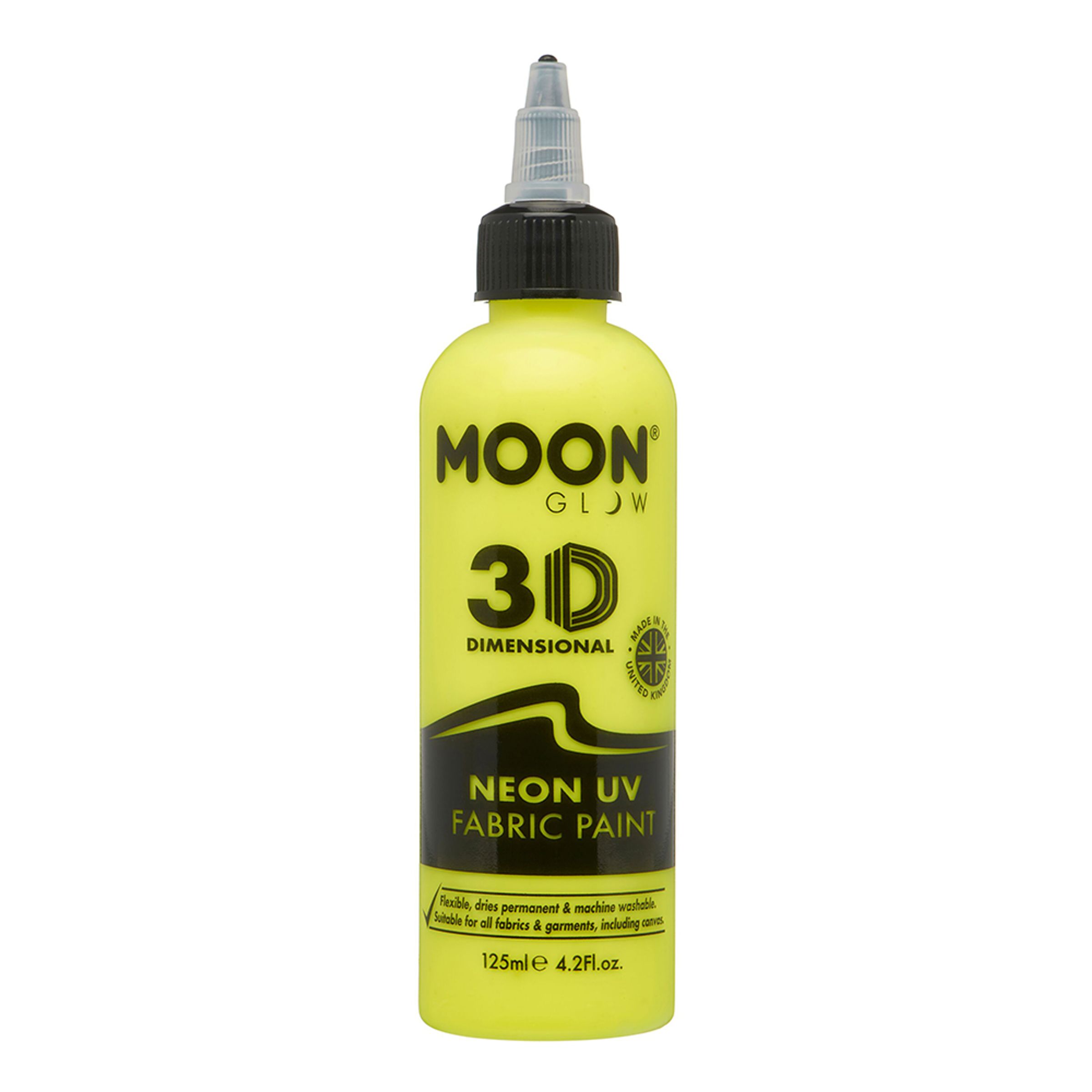 Moon Creations UV Neon Tekstilfarve - 125 ml Gul