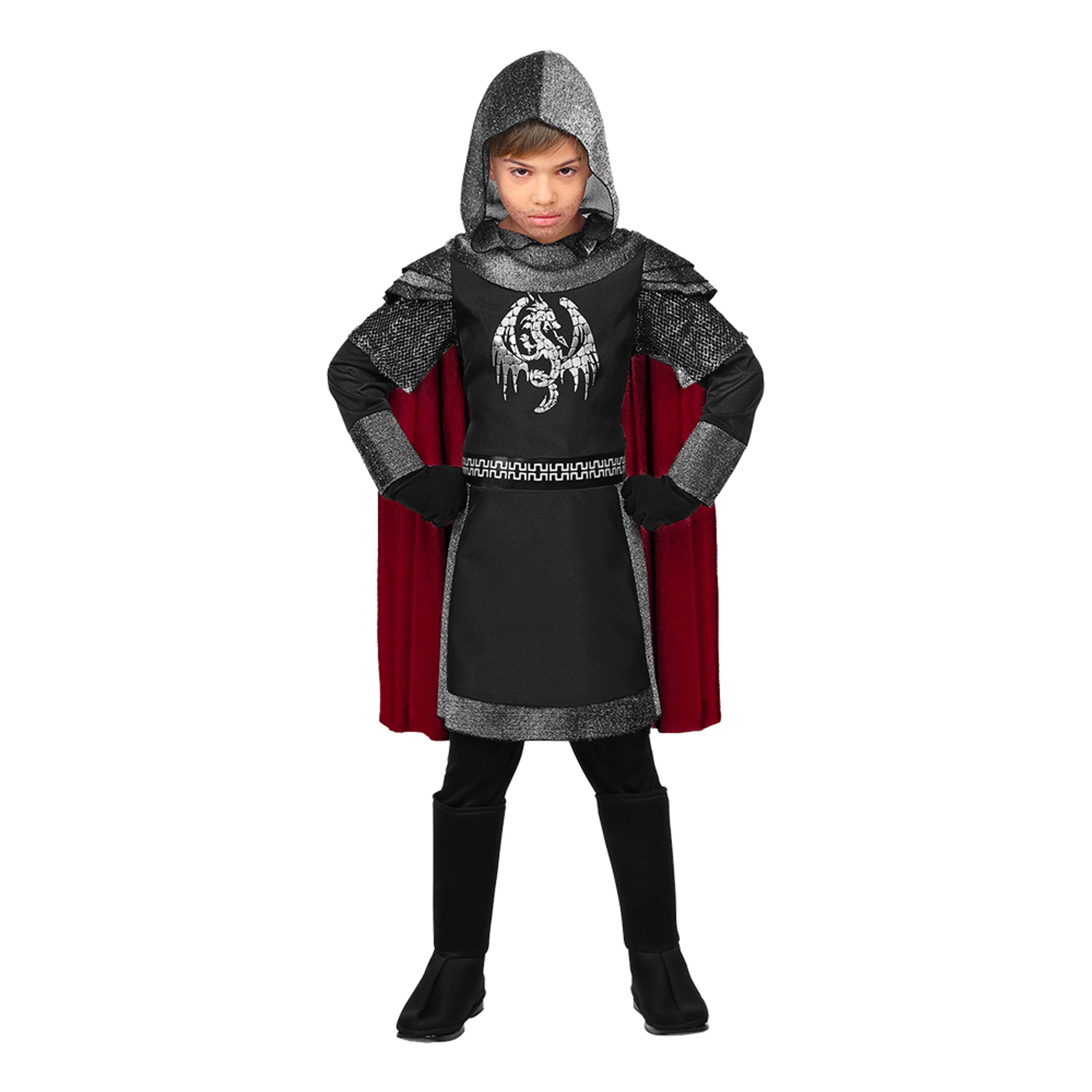 Riddare Svart Barn Maskeraddräkt - Medium | Hem - Maskerad - Maskeraddräkter - Barndräkter | Maskeradspecialisten