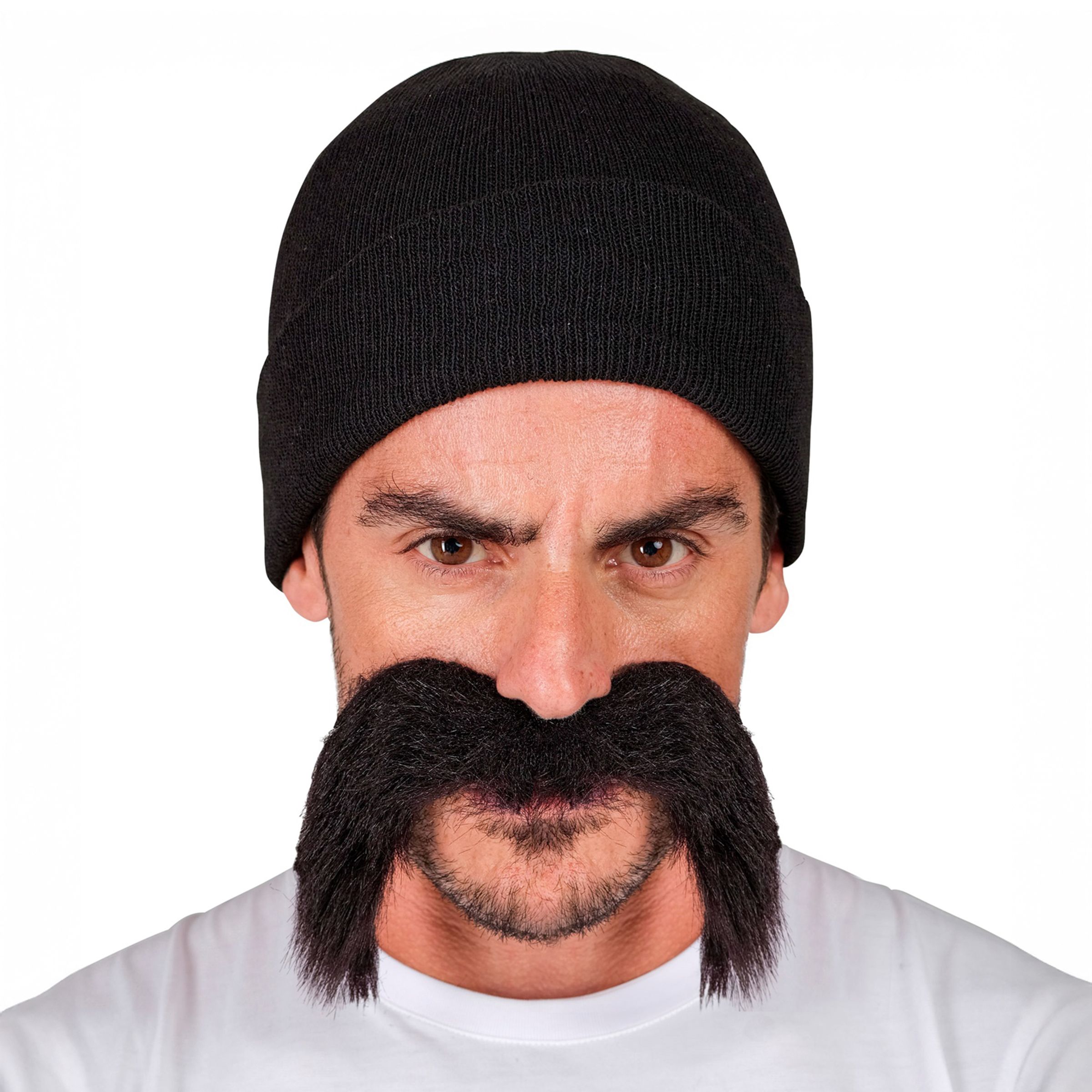 Mössa & Mustasch Svart Maskeradkit - One size