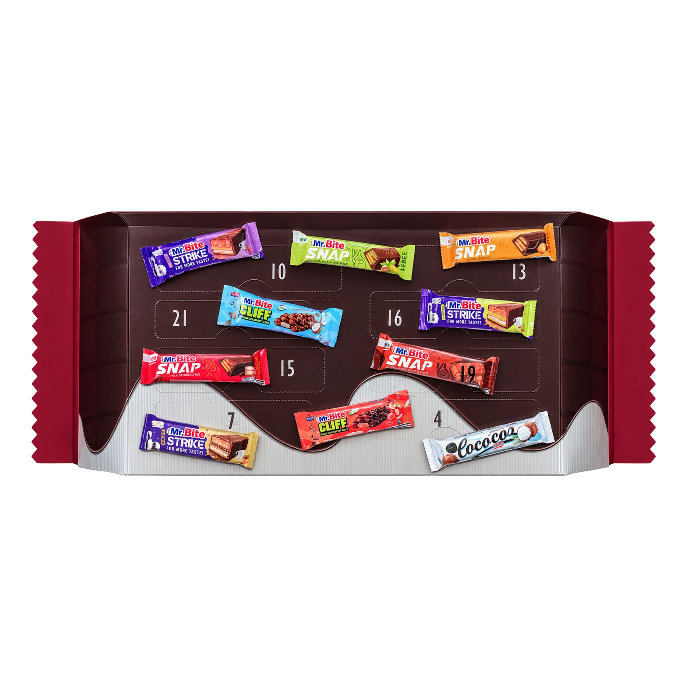 Mr Bite Sjokoladebarer Adventskalender - 940 g