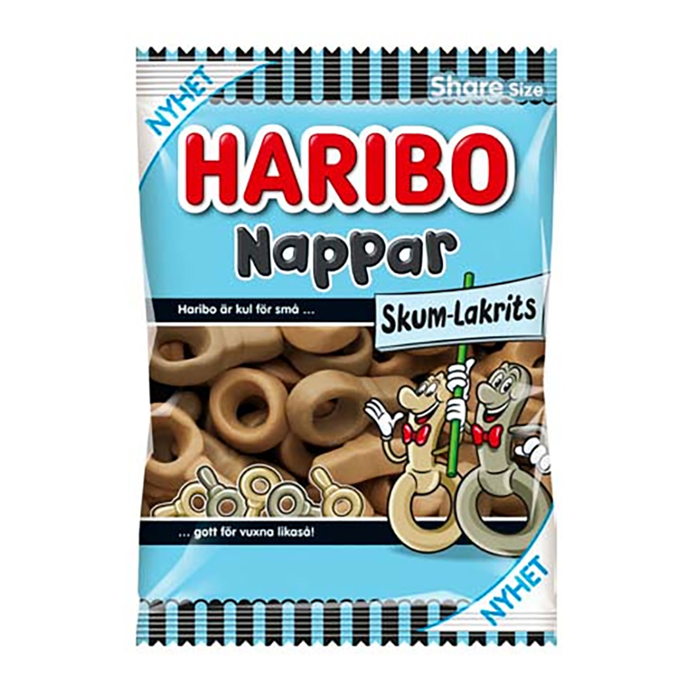Haribo Nappar Skum-Lakrits - 120 g | Hem - Godis & Läsk - Godis - Skumgodis | Maskeradspecialisten
