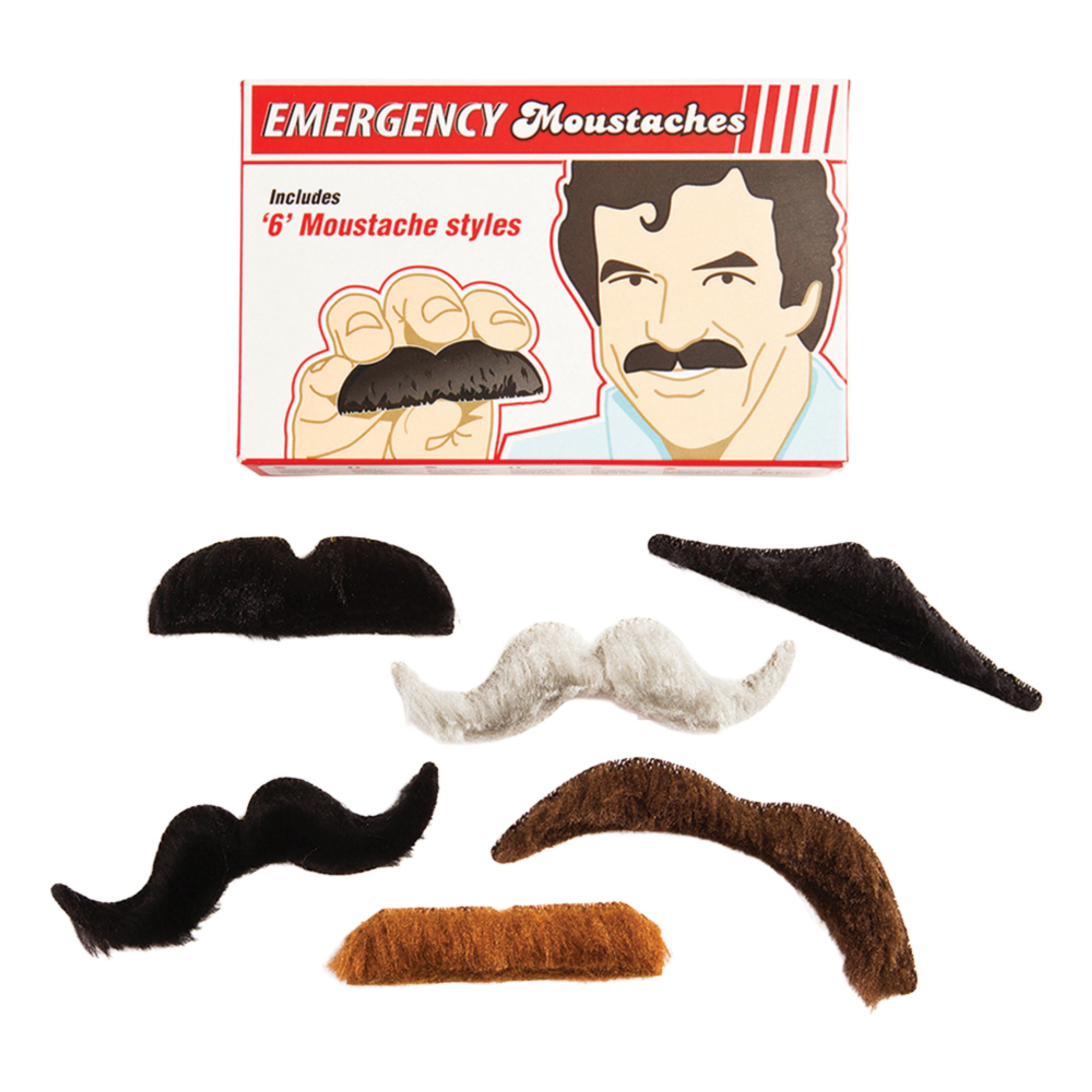 Moustaches til Nødstilfælde - 6-stk