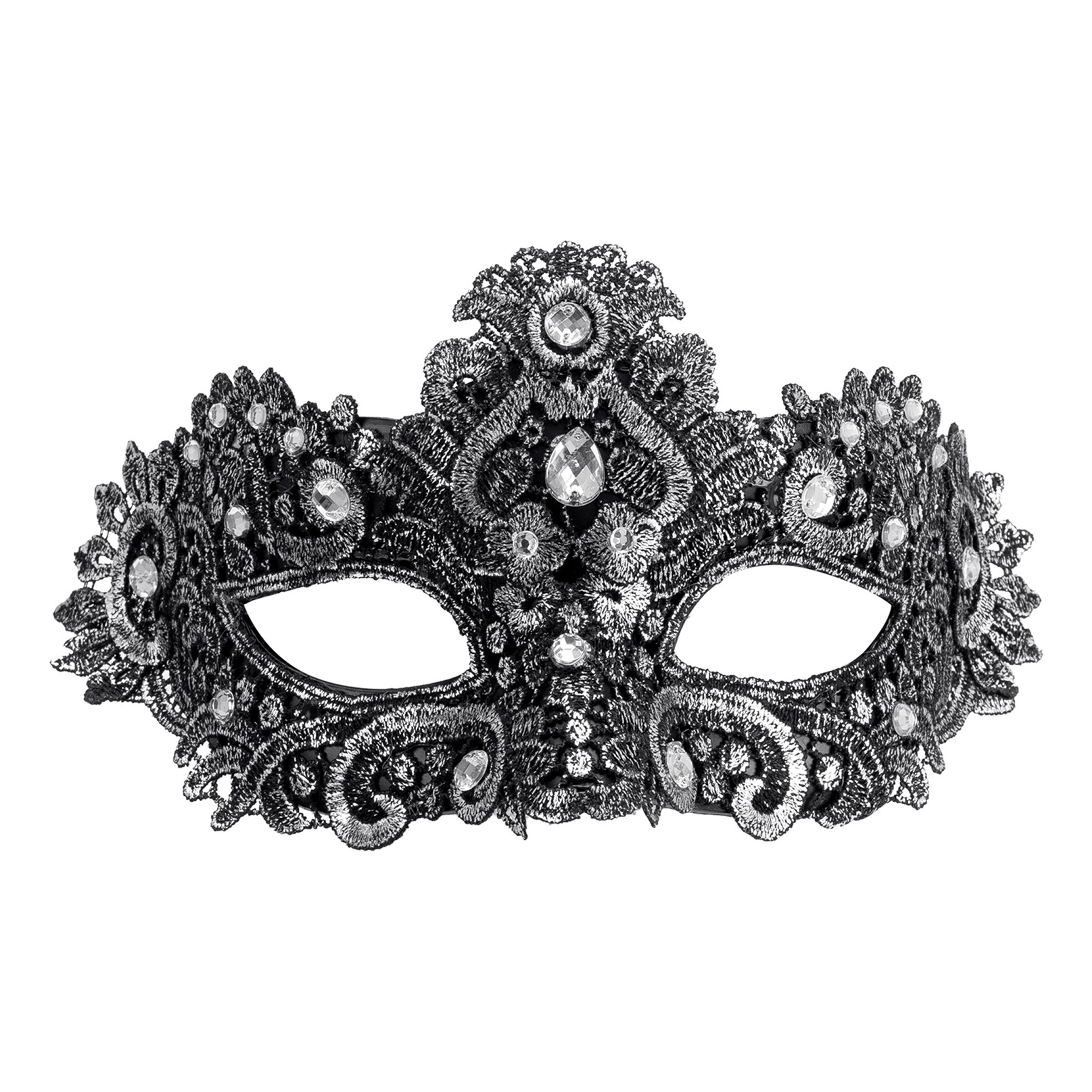 Ögonmask Strass Silver - One size | Hem - Maskerad - Masker - Vuxenmasker | Pryloteket