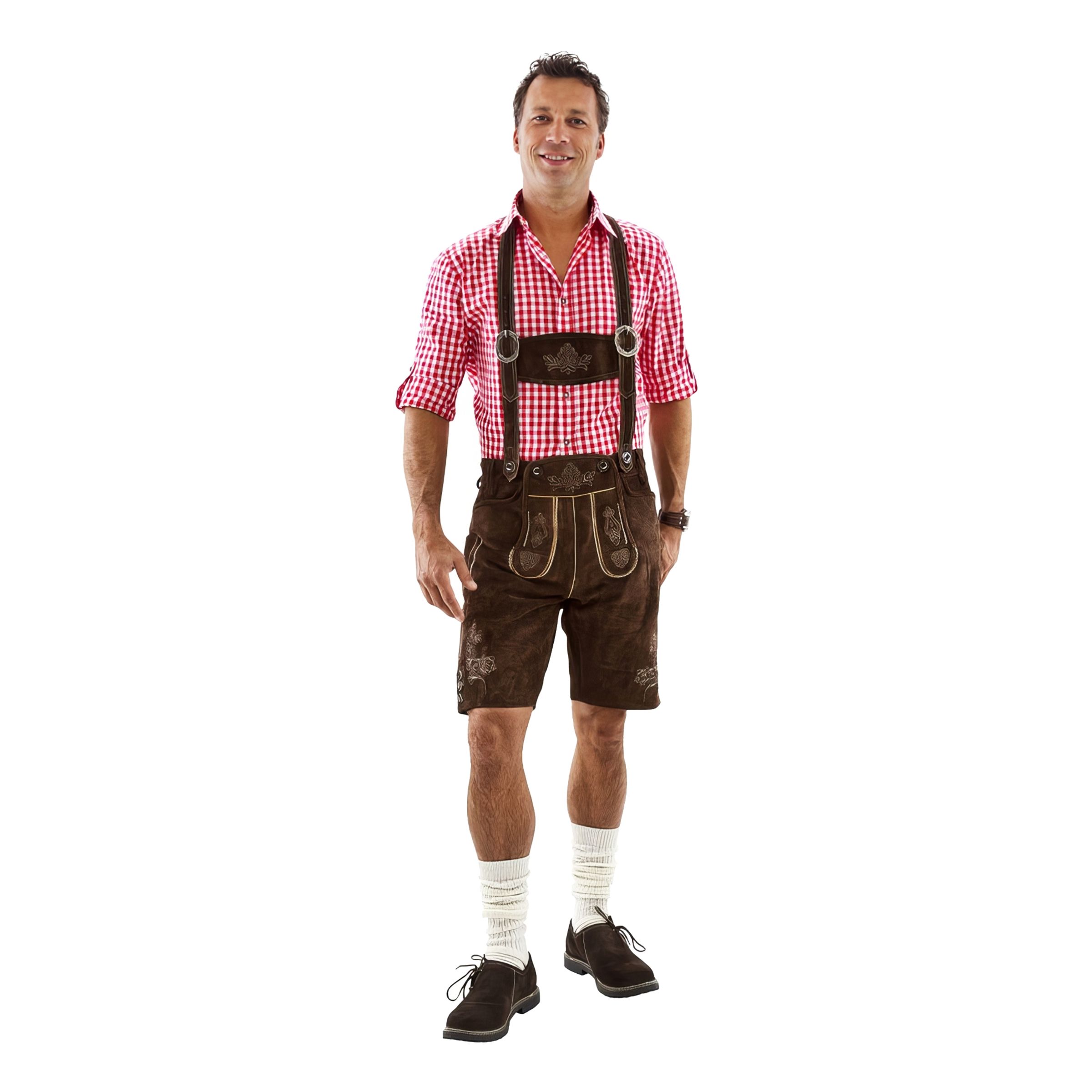 Oktoberfest Lederhosen Shorts Bruna - 48 | Hem - Teman - Högtider - Oktoberfest | Pryloteket