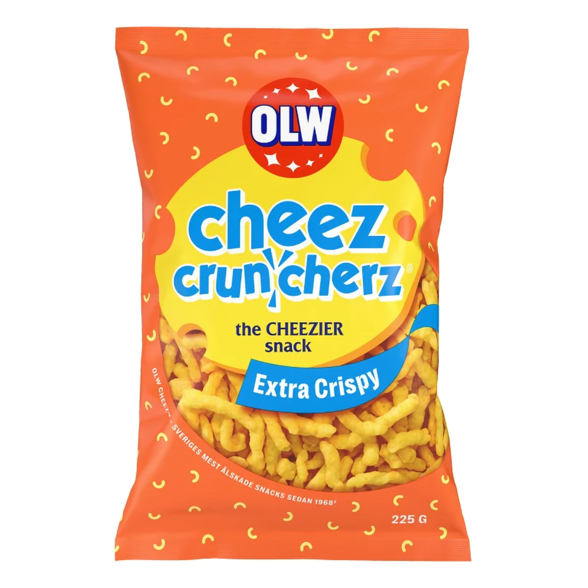 OLW Cheez Cruncherz - 225 g | Hem - Godis & Läsk - Snacks - Ostbågar | Maskeradspecialisten