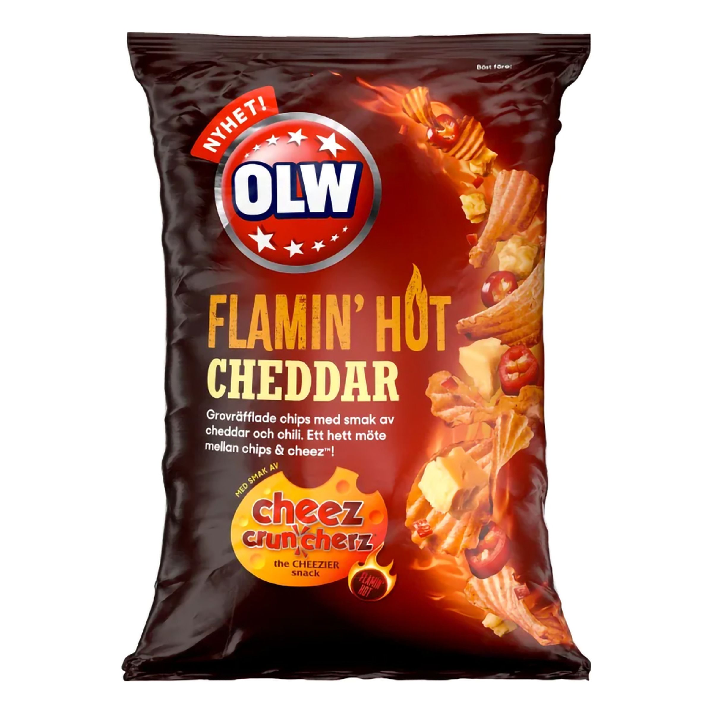 OLW Flamin Hot Cheddar Chips - 175 g | Hem - Godis & Läsk - Snacks - Chips | Party Outlet