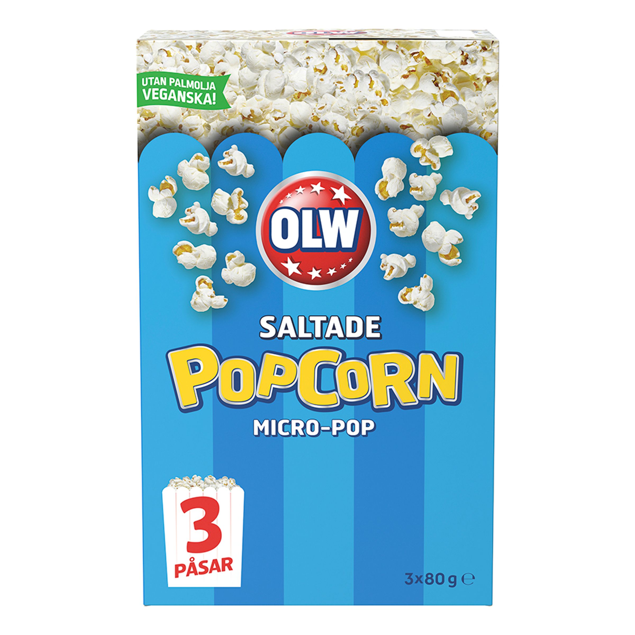 OLW Micropopcorn Saltade - 240 g | Hem - Godis & Läsk - Snacks - Popcorn | Pryloteket