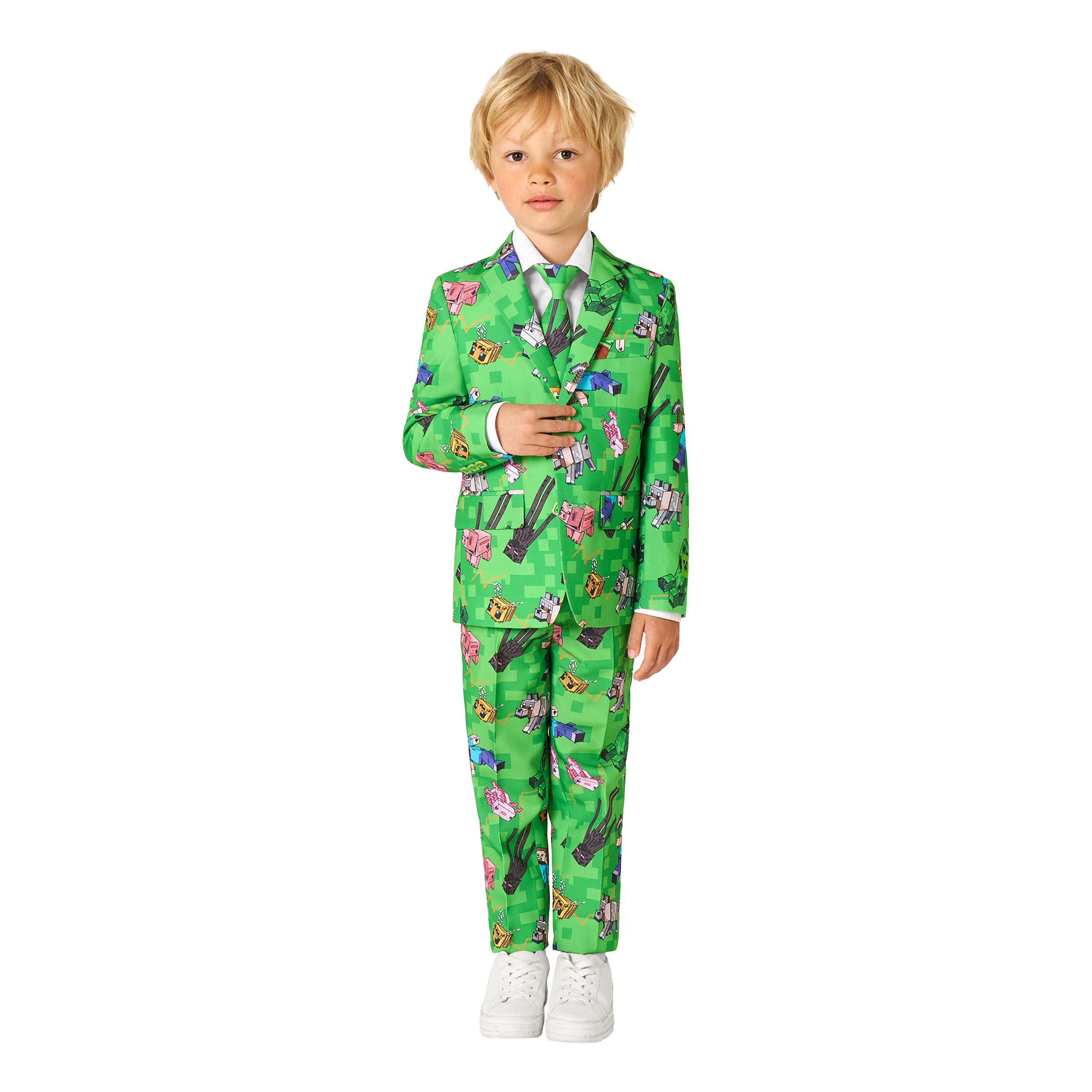 OppoSuits Boys Minecraft Kostym - 122/128 | Hem - Maskerad - Maskeraddräkter - Barndräkter | Maskeradspecialisten